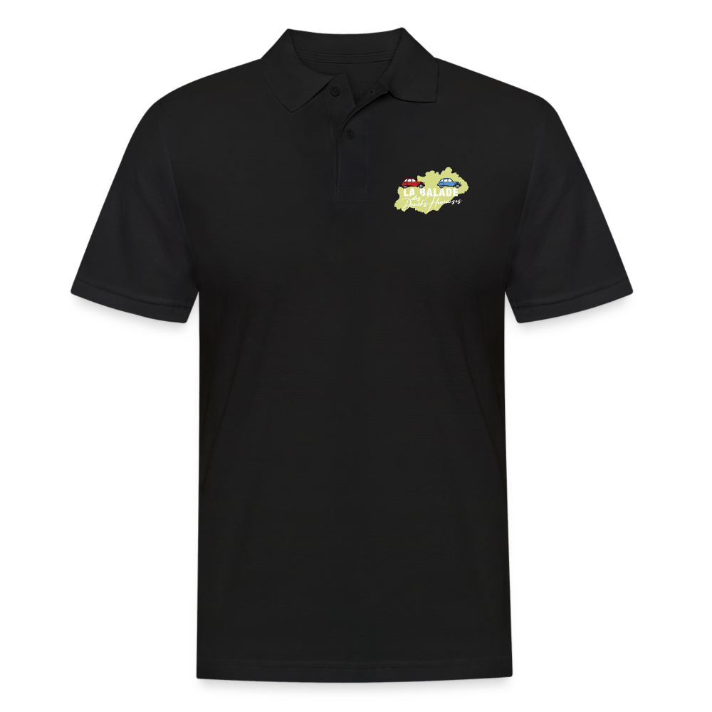 La Balade des Deuchs Heureuses - Polo Foncé Homme - Coeur et Dos - noir