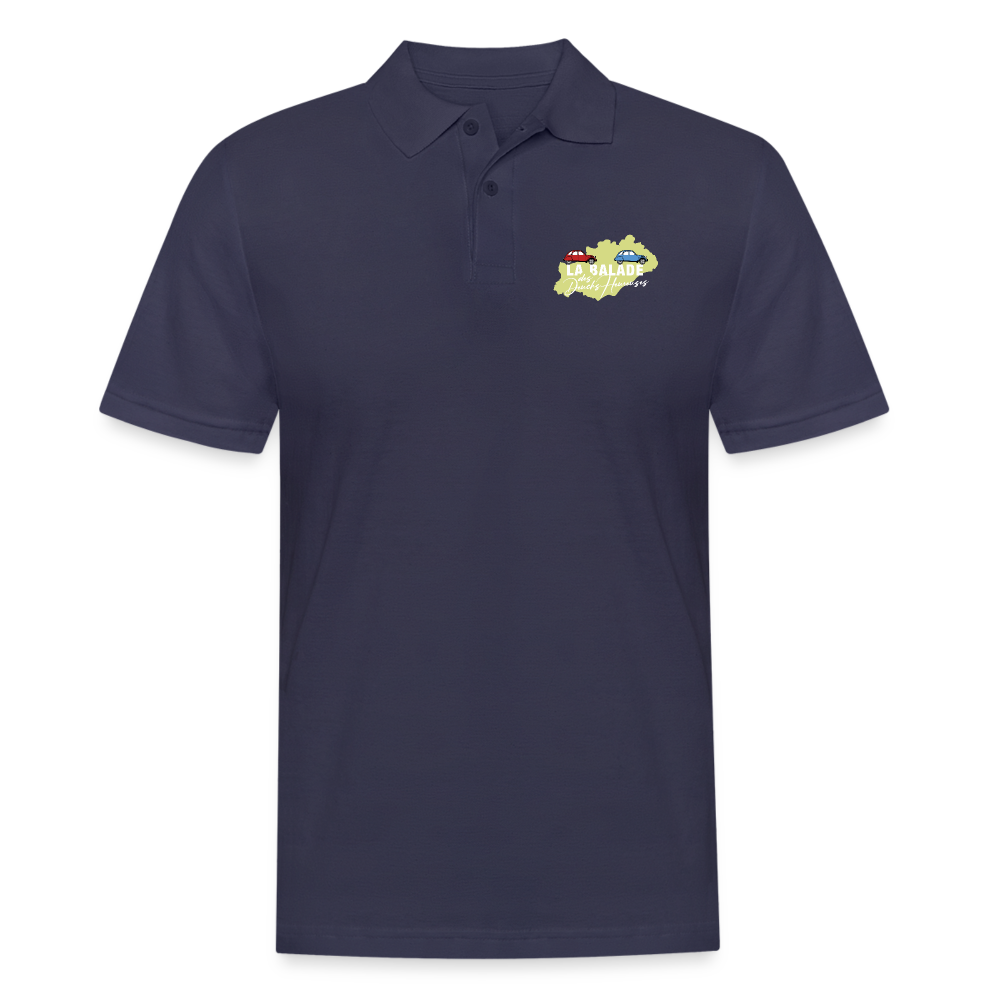 La Balade des Deuchs Heureuses - Polo Foncé Homme - Coeur et Dos - bleu marine