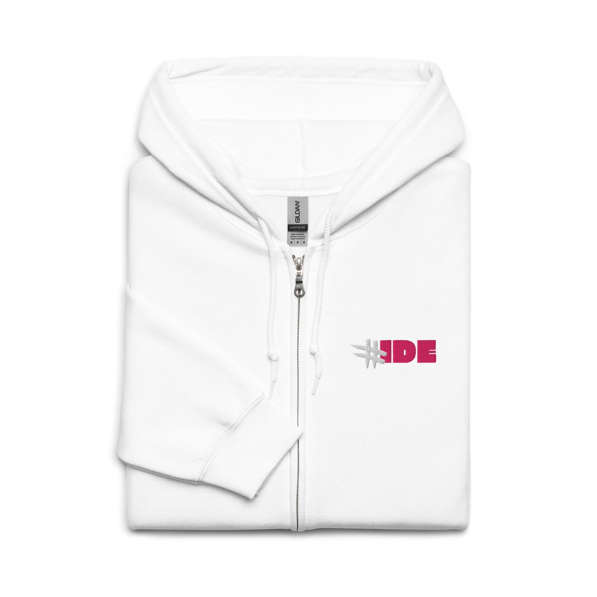 IDE-infirmiere-sweat-capuche-zippe-brode-lolo-le-soignant-blanc-rose