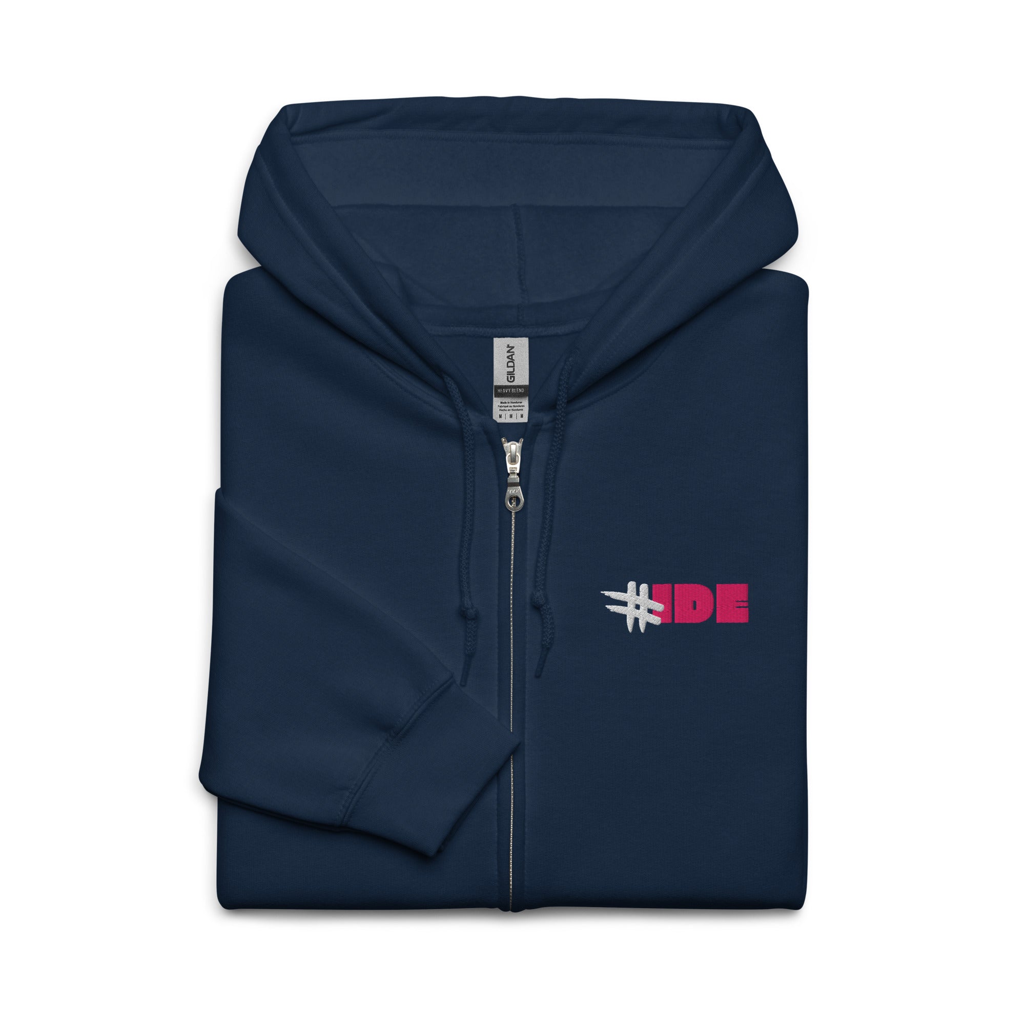 IDE-infirmiere-sweat-capuche-zippe-brode-lolo-le-soignant-navy-rose