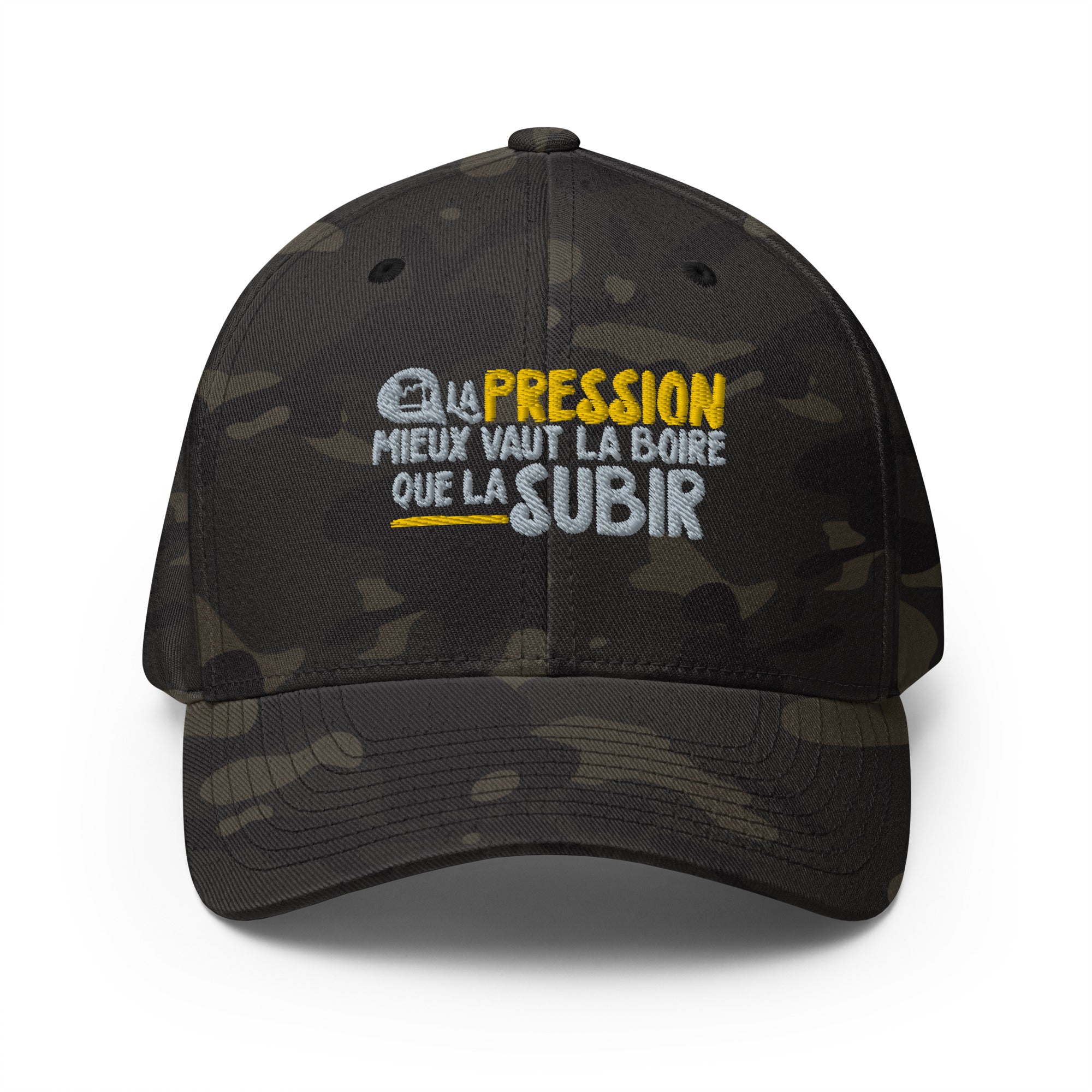 La pression mieux vaut la boire - Casquette Structurée en Sergé - Brodée