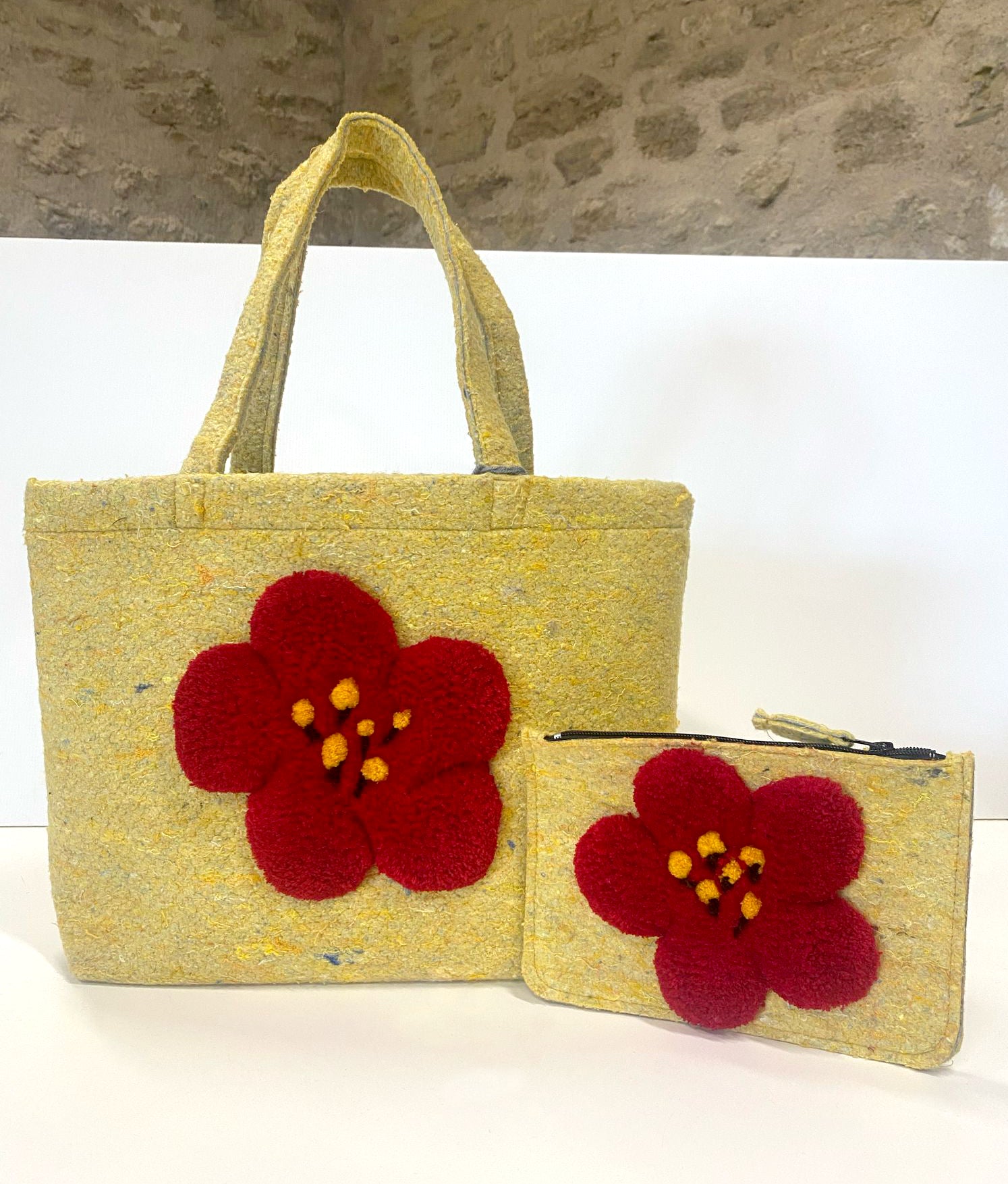 Colchiques dans les près - Sac et pochette - Upcycling en tufting