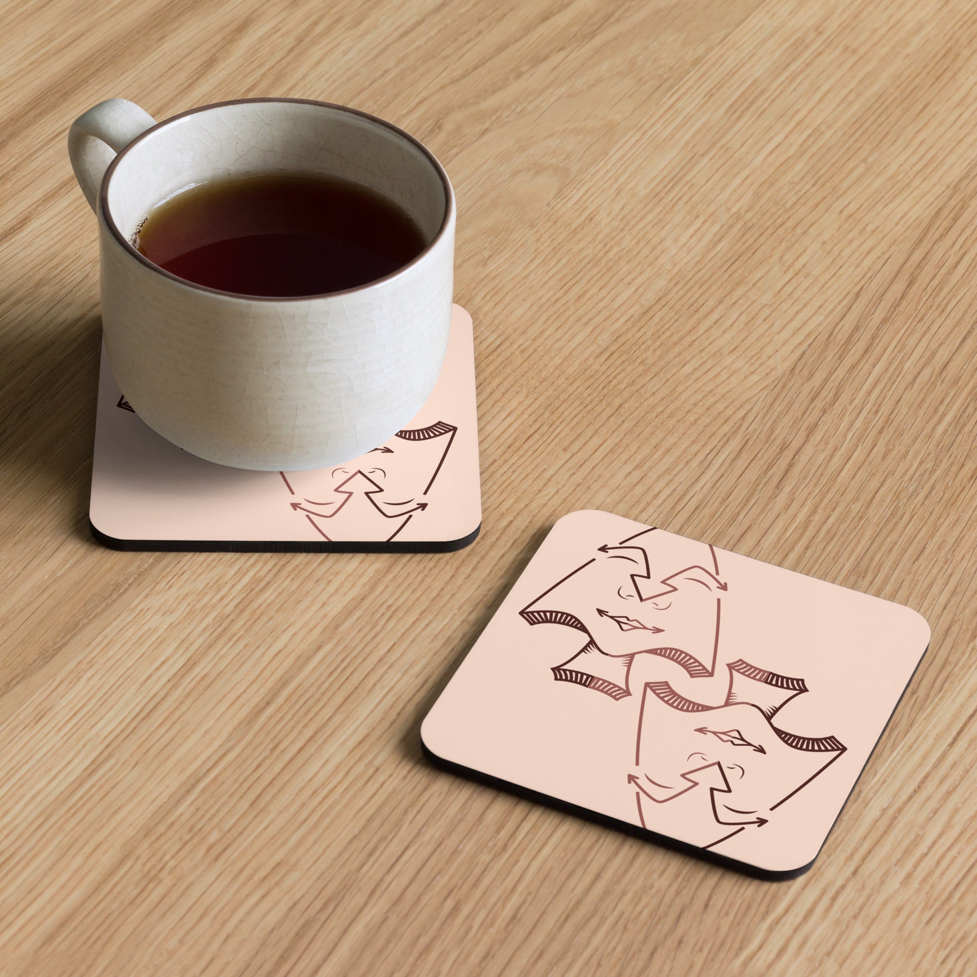 Coeur de Pik - OuhiB Art - Sous-verres en liège