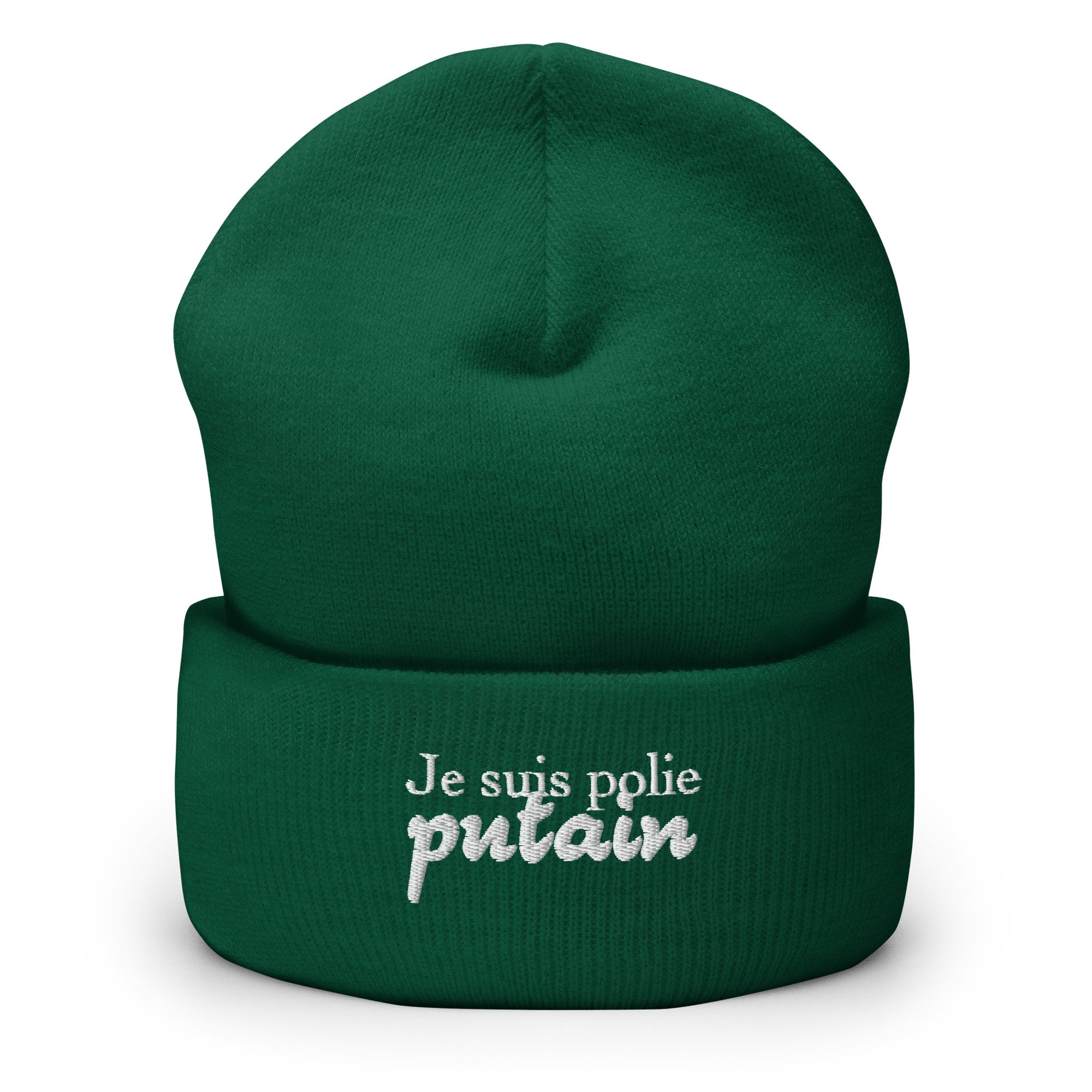 Je suis polie putain - Bonnet à Revers - Brodé