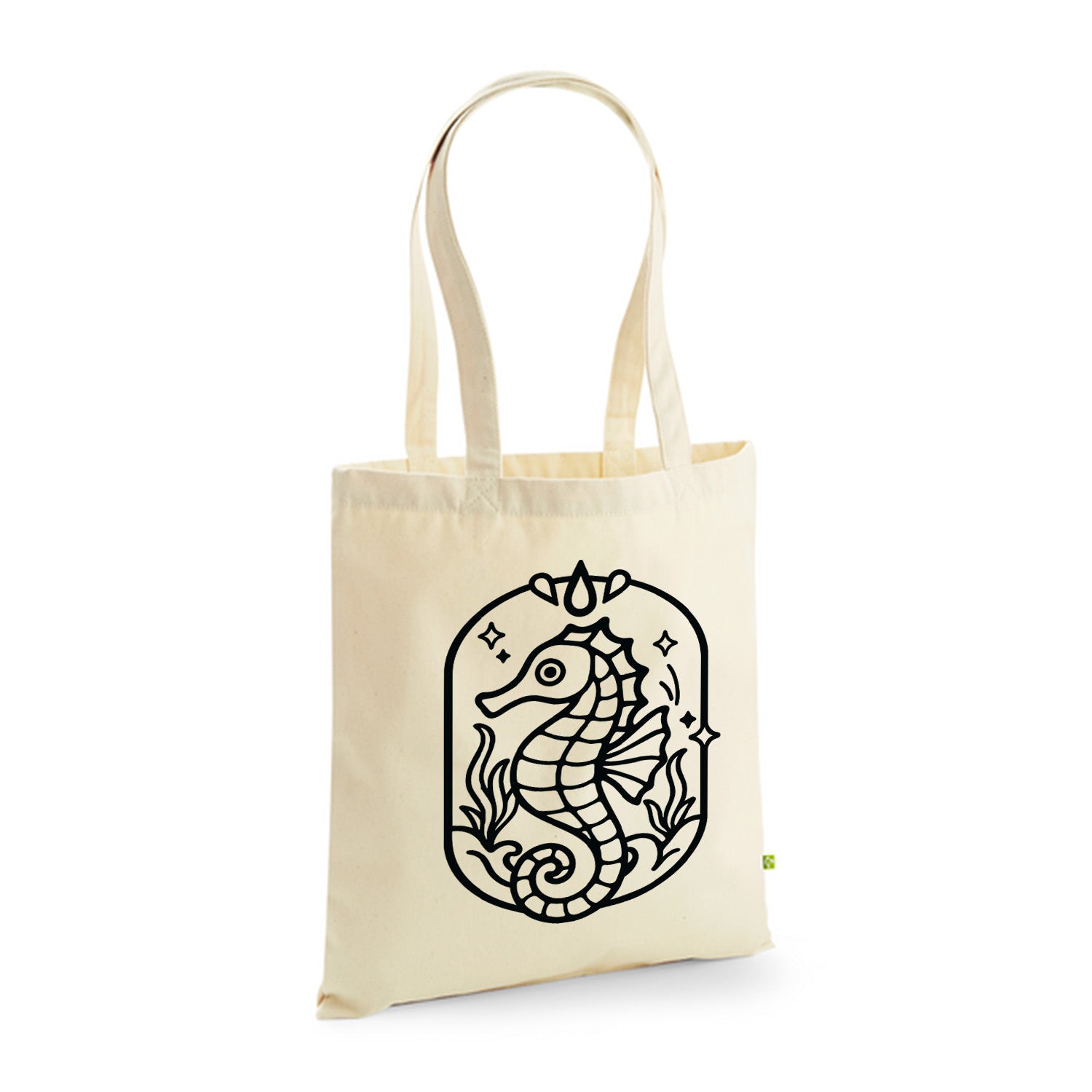 Hippocampe - Ma Carpette - Tote Bag en coton bio à piquer