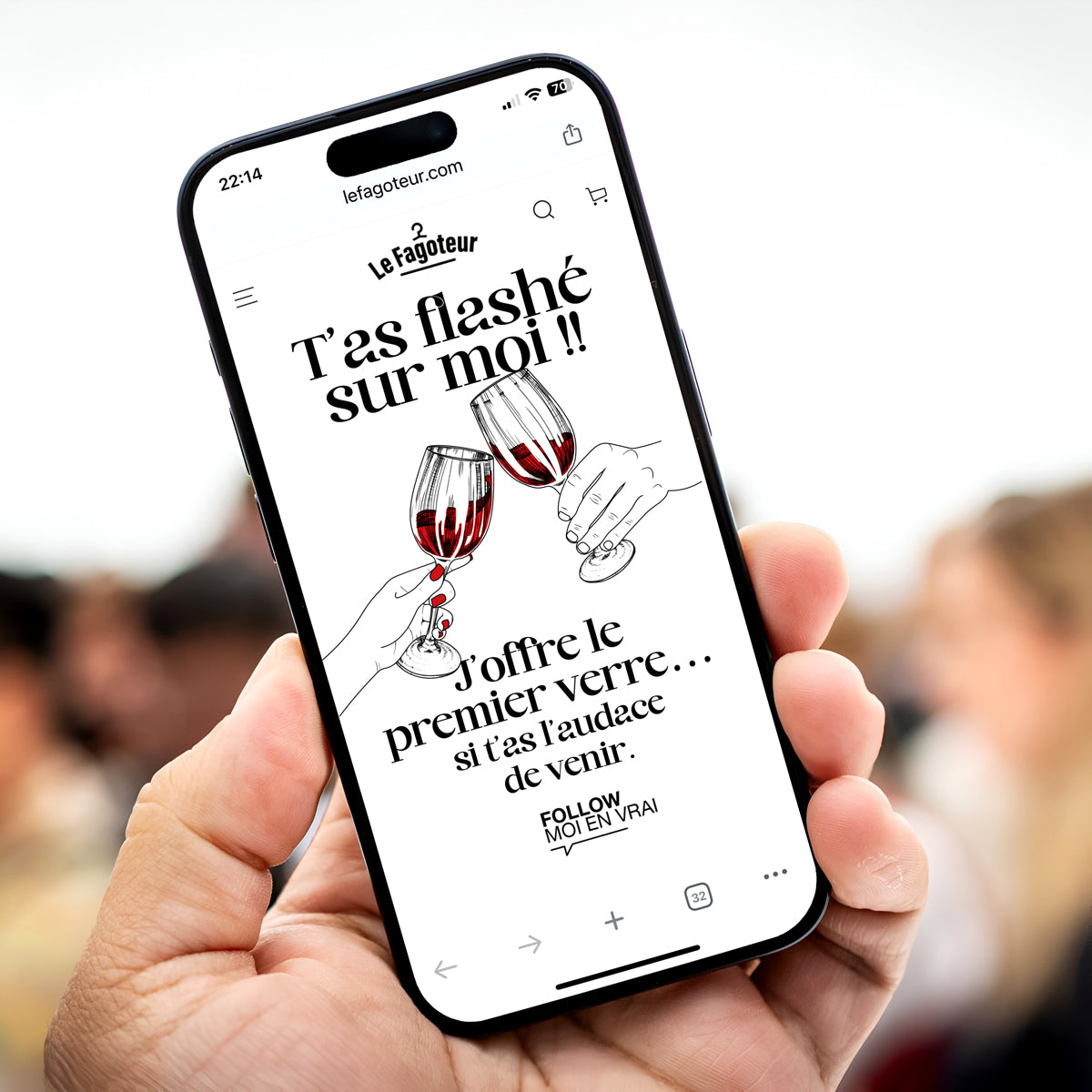 .J’offre le premier verre… si t’as l’audace de venir - T-shirt à message unisexe