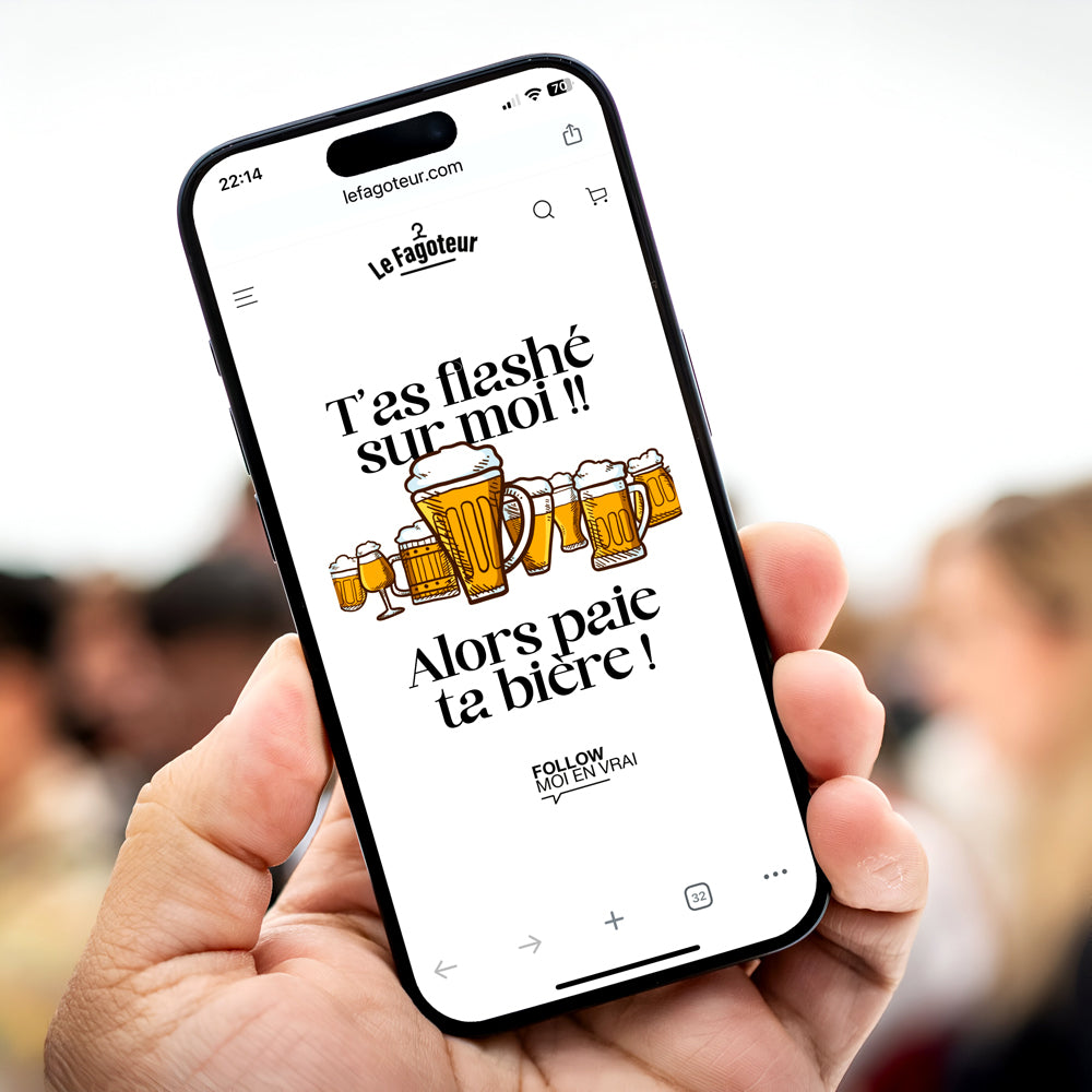 Paie ta bière - T-shirt à message unisexe