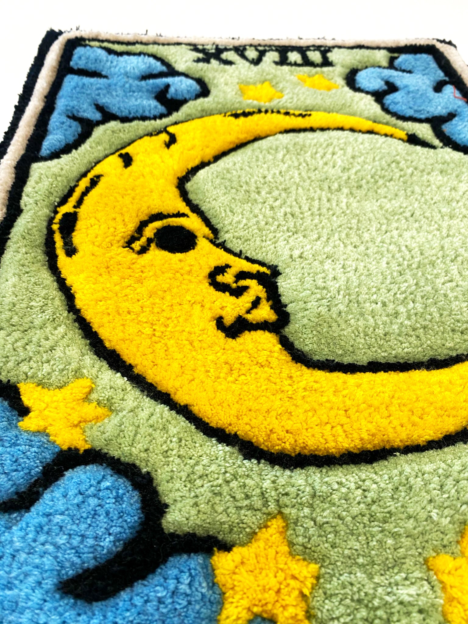 Décroches moi la lune - Carte de Tarot - Tapis en tufting