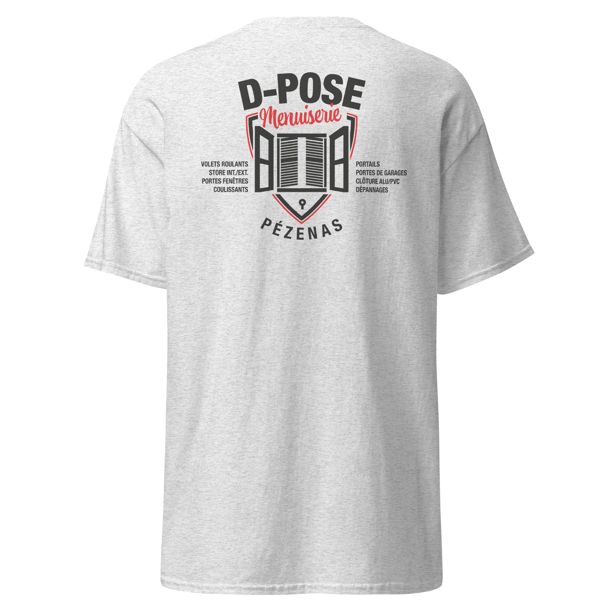 D-POSE - T-shirt classique homme impression num cœur et dos