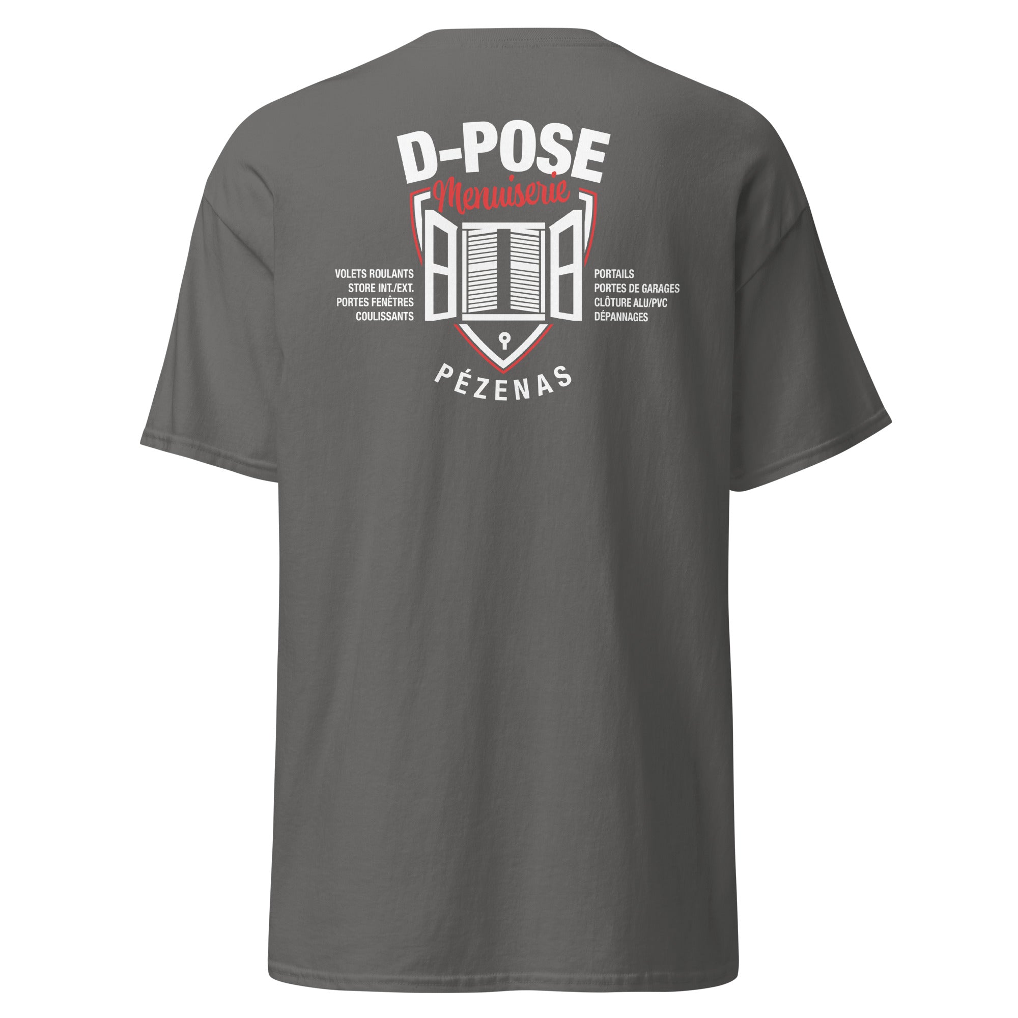 D-POSE - T-shirt classique homme impression num cœur et dos
