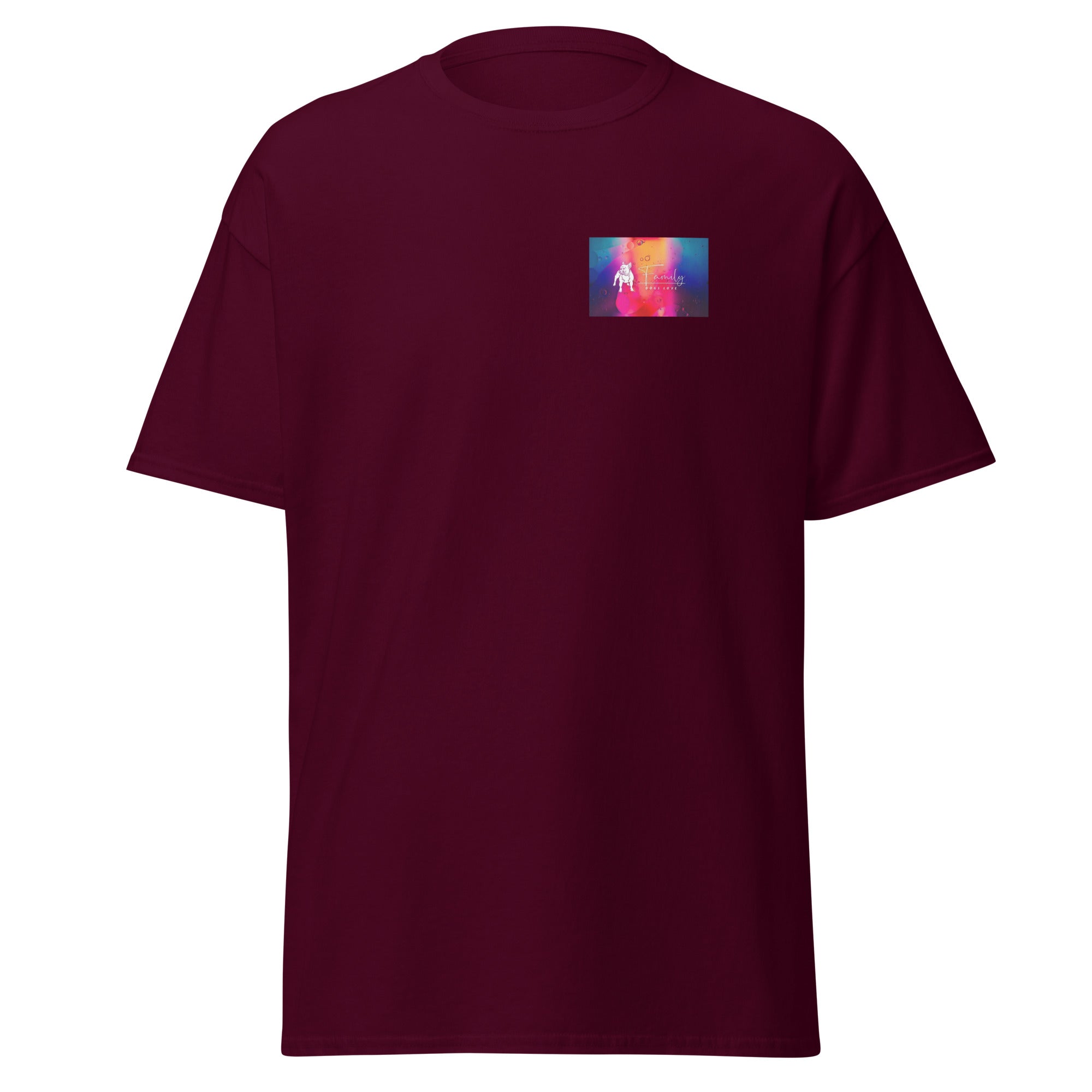 Family dogs love - T-shirt classique homme - Cœur et dos