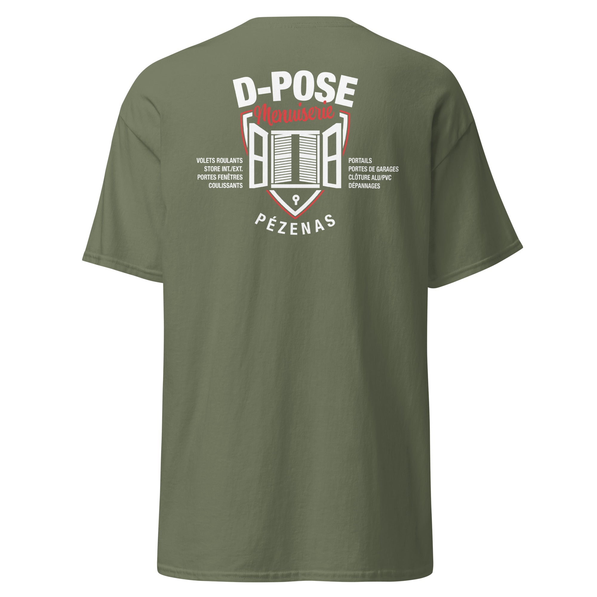 D-POSE - T-shirt classique homme impression num cœur et dos