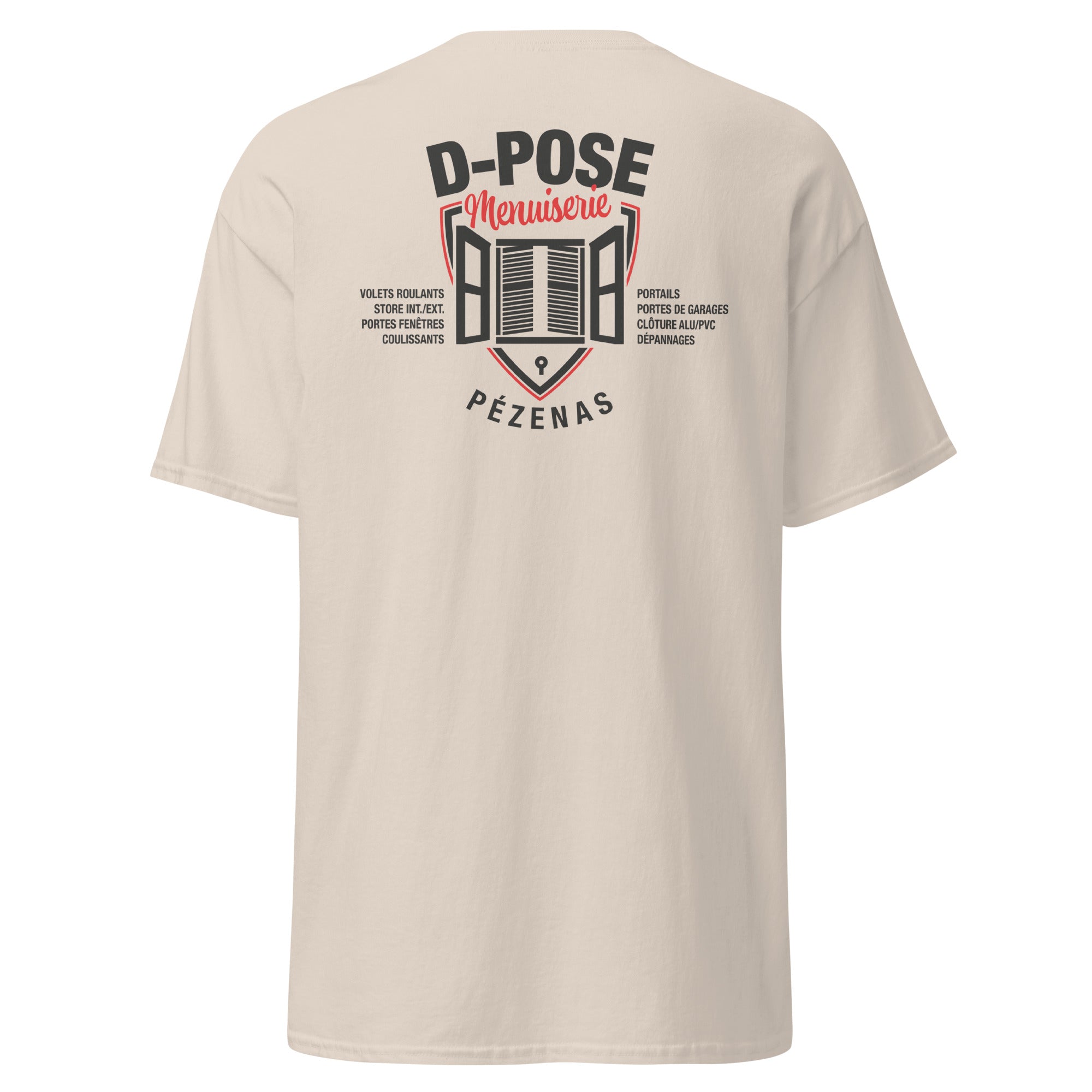 D-POSE - T-shirt classique homme impression num cœur et dos