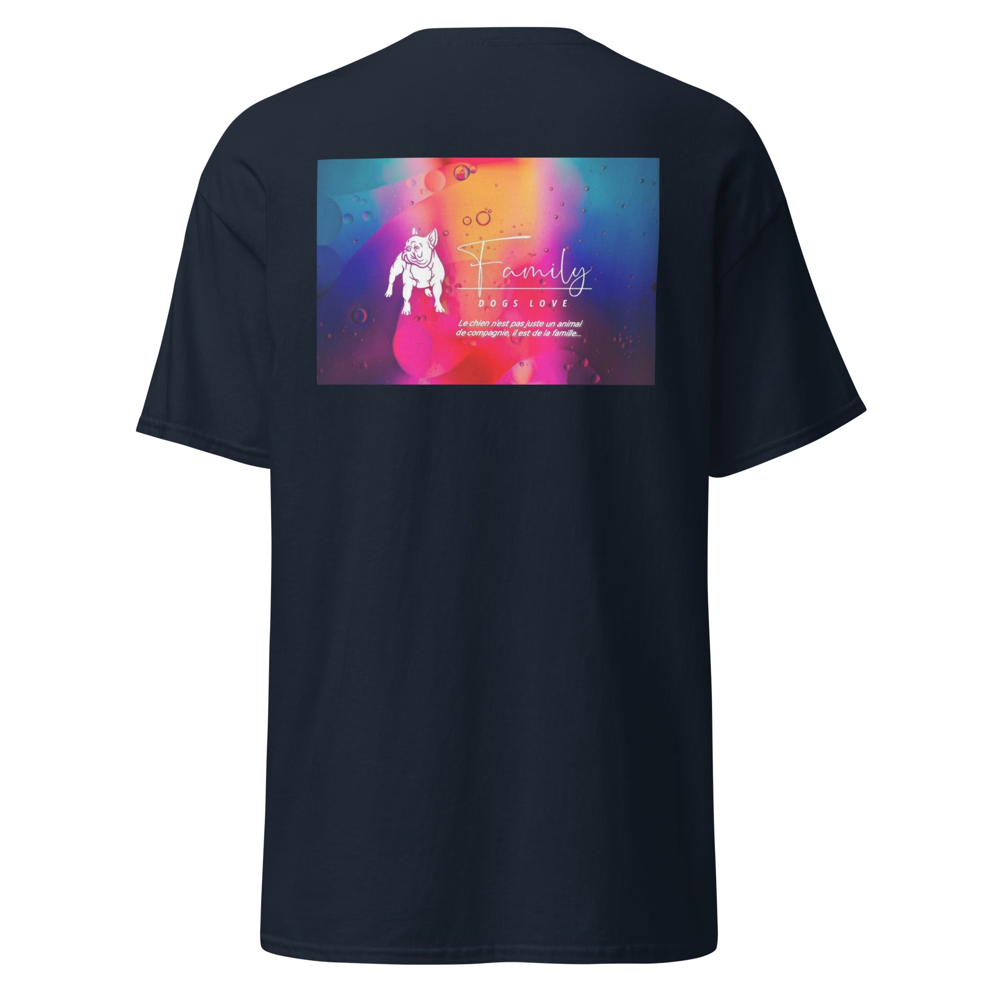 Family dogs love - T-shirt classique homme - Cœur et dos