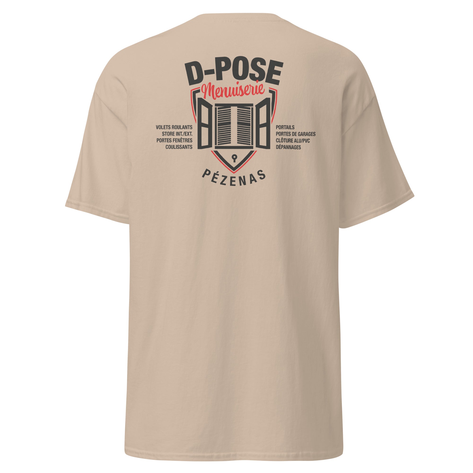 D-POSE - T-shirt classique homme impression num cœur et dos