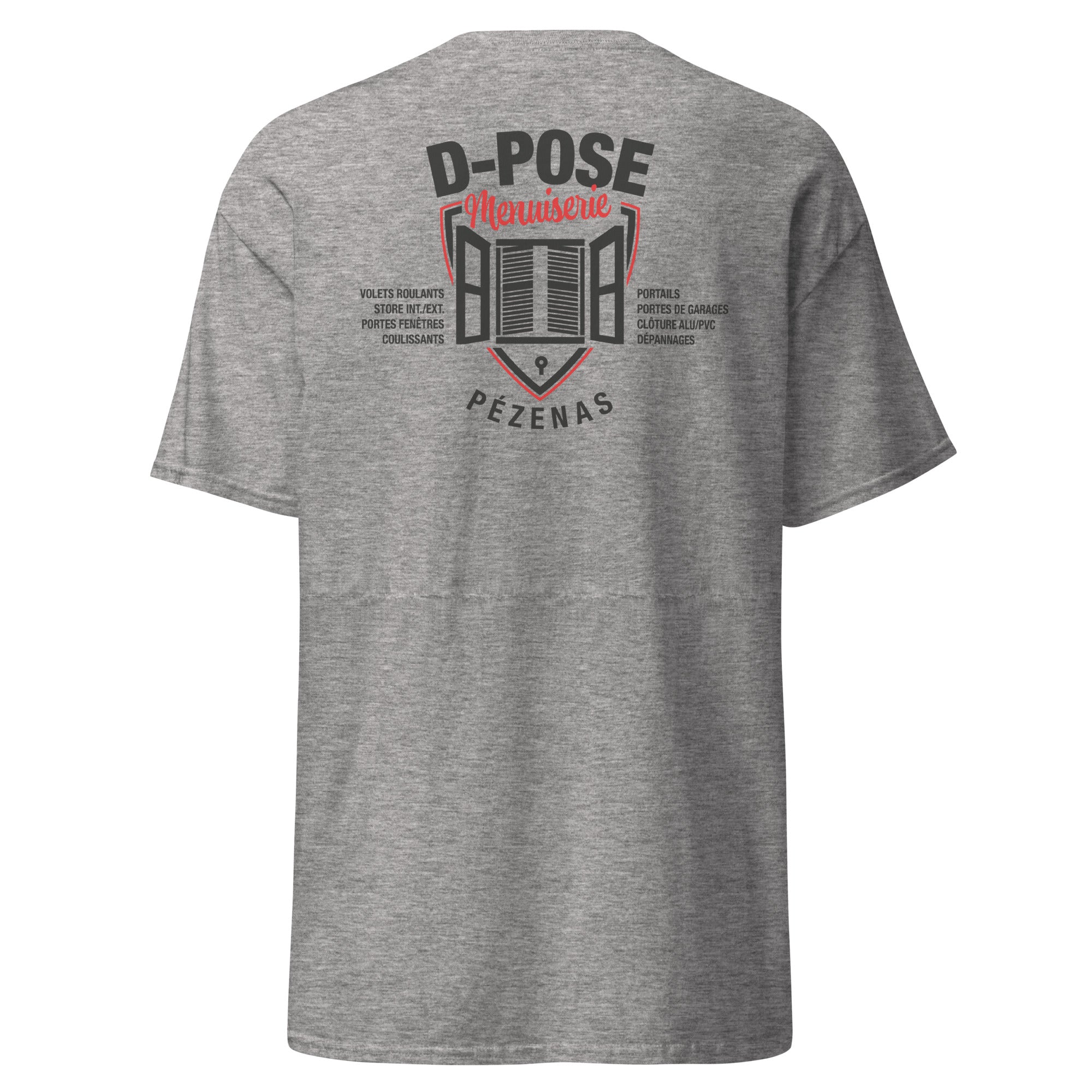 D-POSE - T-shirt classique homme impression num cœur et dos