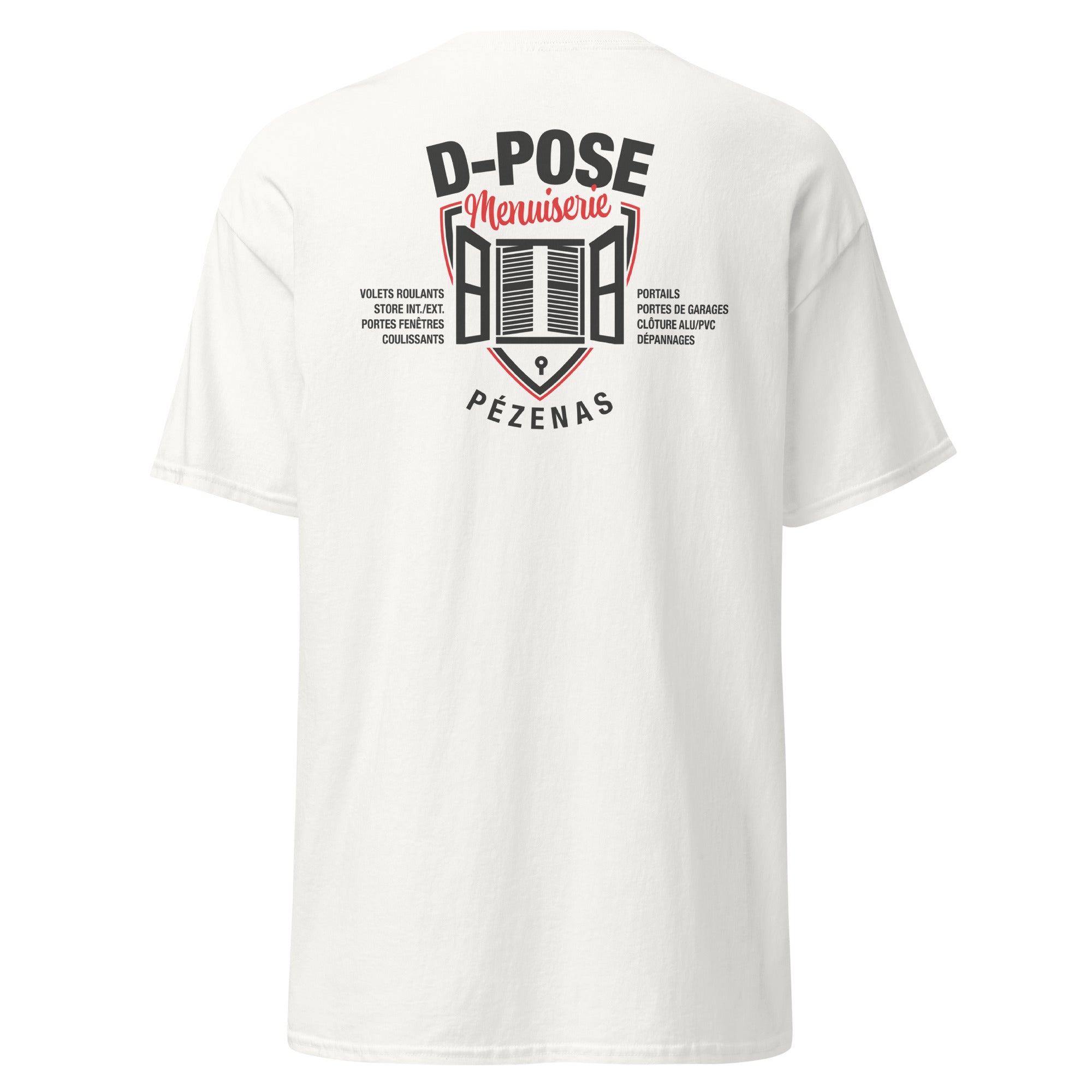 D-POSE - T-shirt classique homme impression num cœur et dos