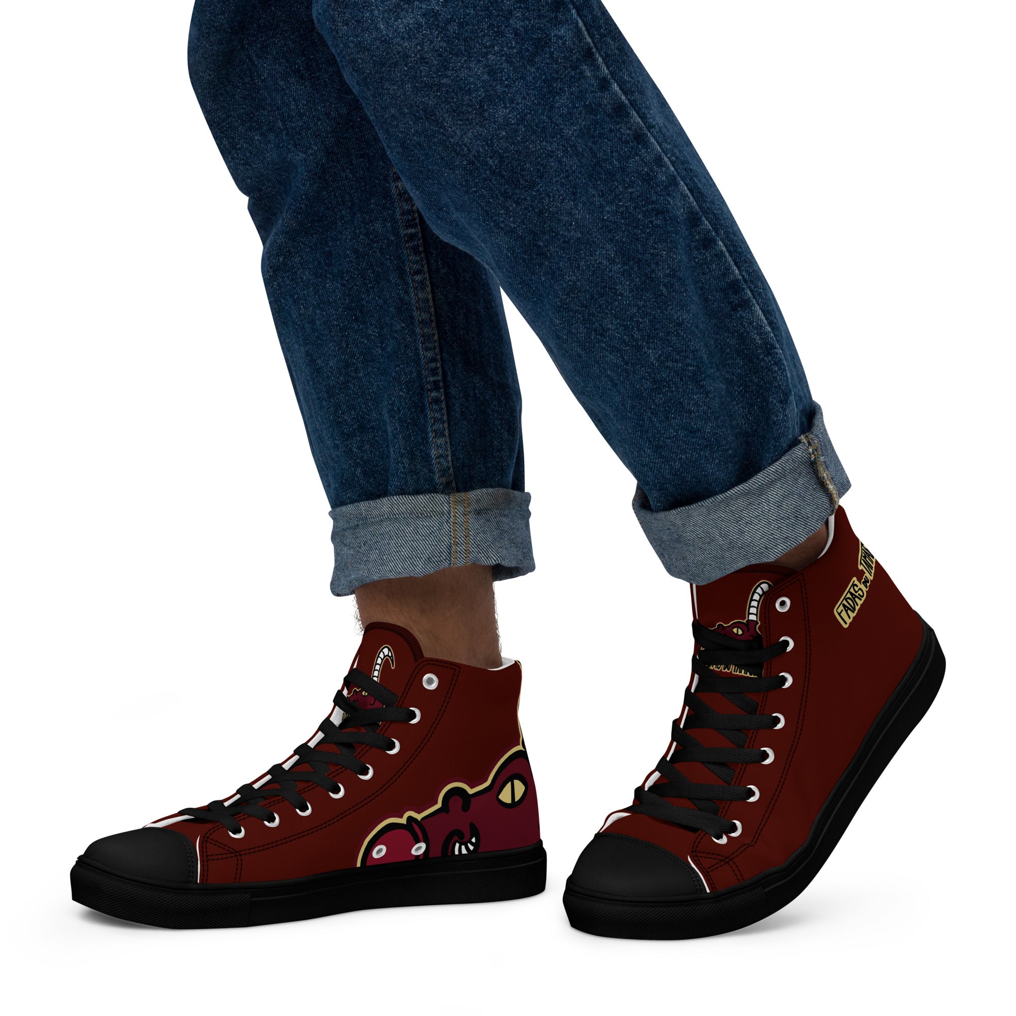 Fadas du Tamarou - Baskets hautes en toile homme rouges