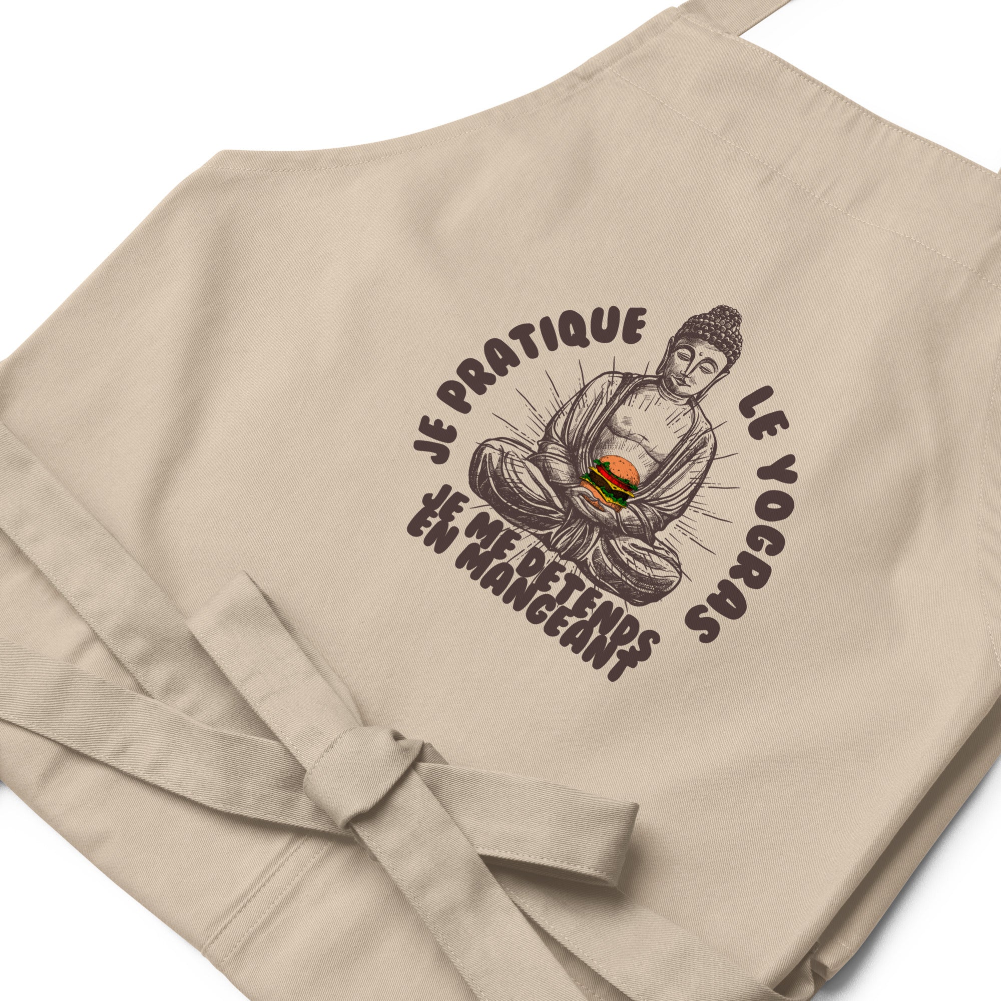 Je pratique le yogras -Tablier en coton biologique