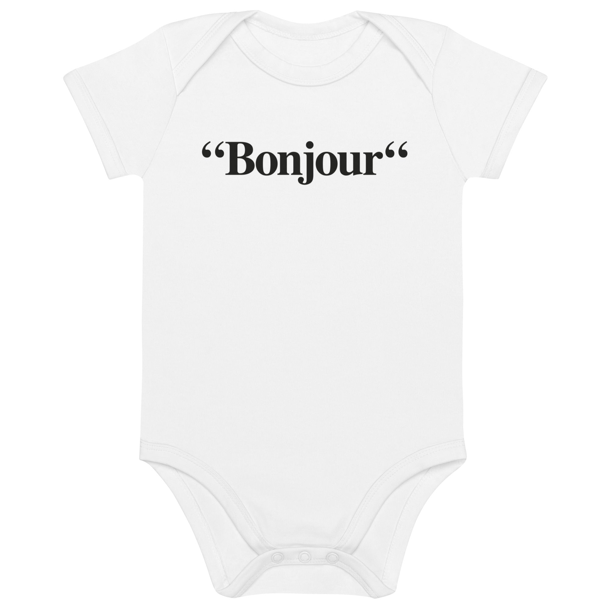 "Bonjour" - Body en coton bio bébé