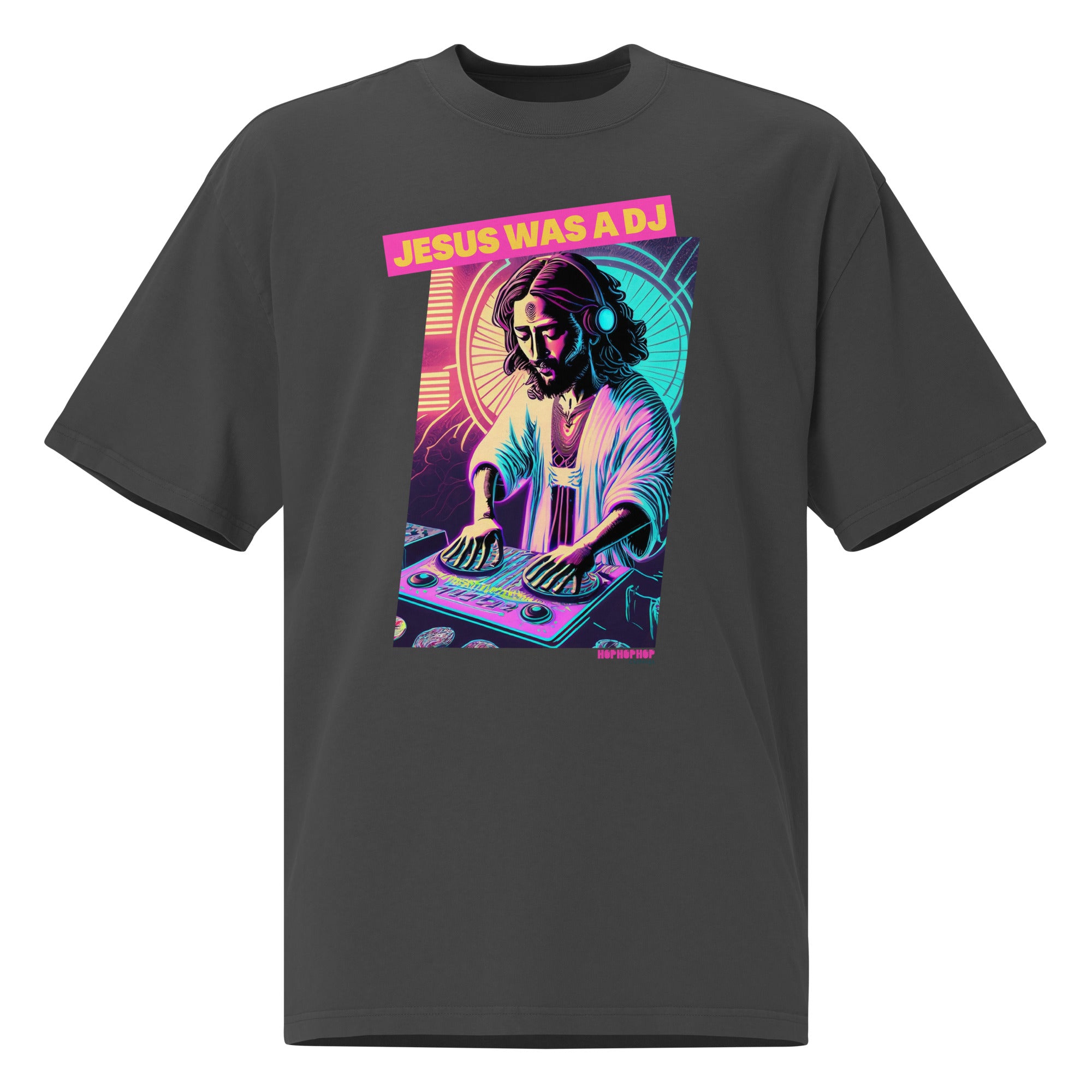 Hop Hop Hop - DVS - Jesus was a DJ - T-shirt oversize délavé