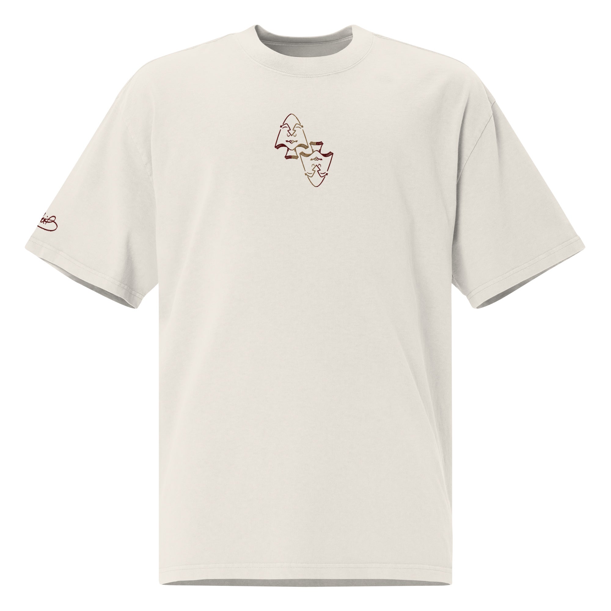 Coeur de Pik - OuhiB - T-shirt oversize délavé - Brodé centre et manche
