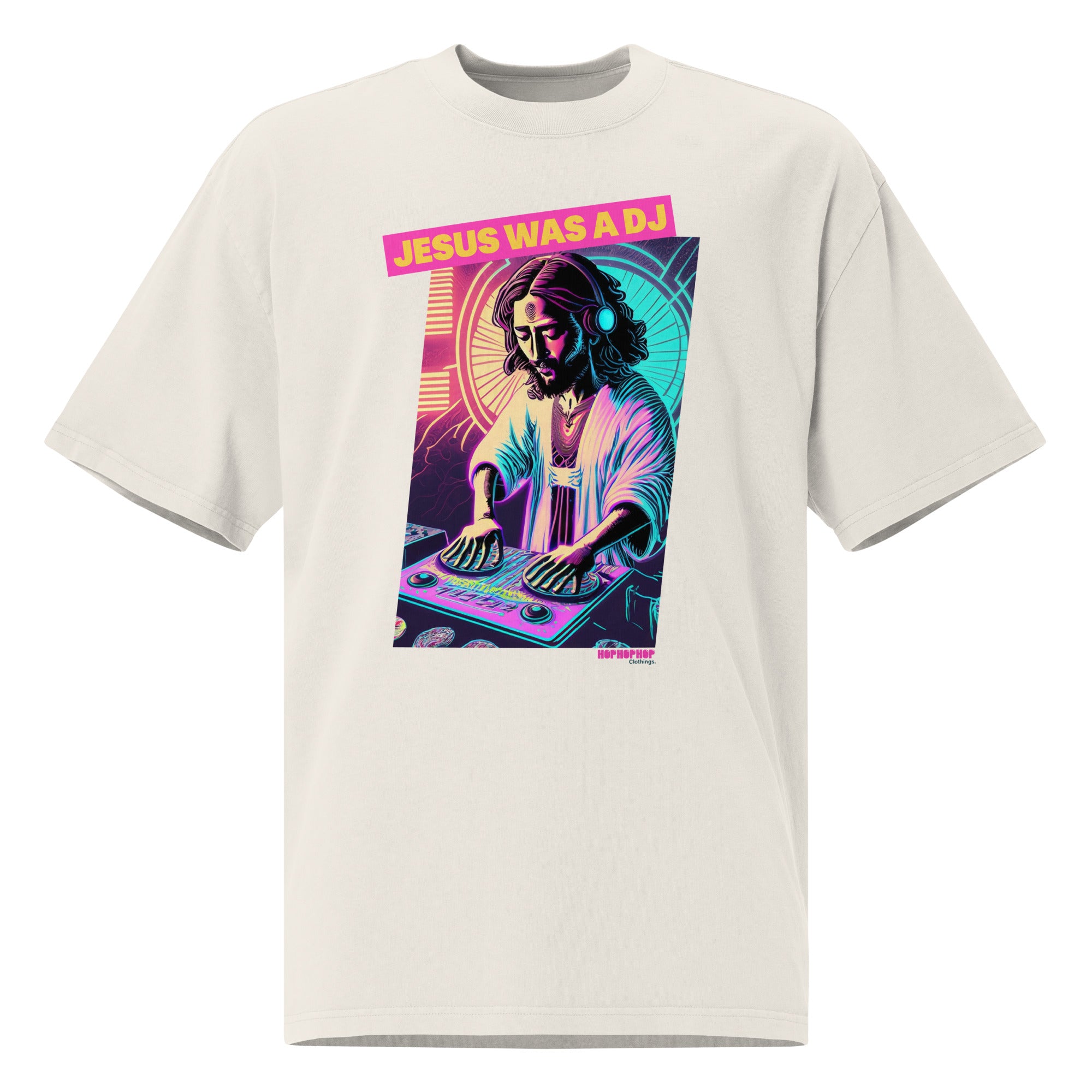 Hop Hop Hop - DVS - Jesus was a DJ - T-shirt oversize délavé