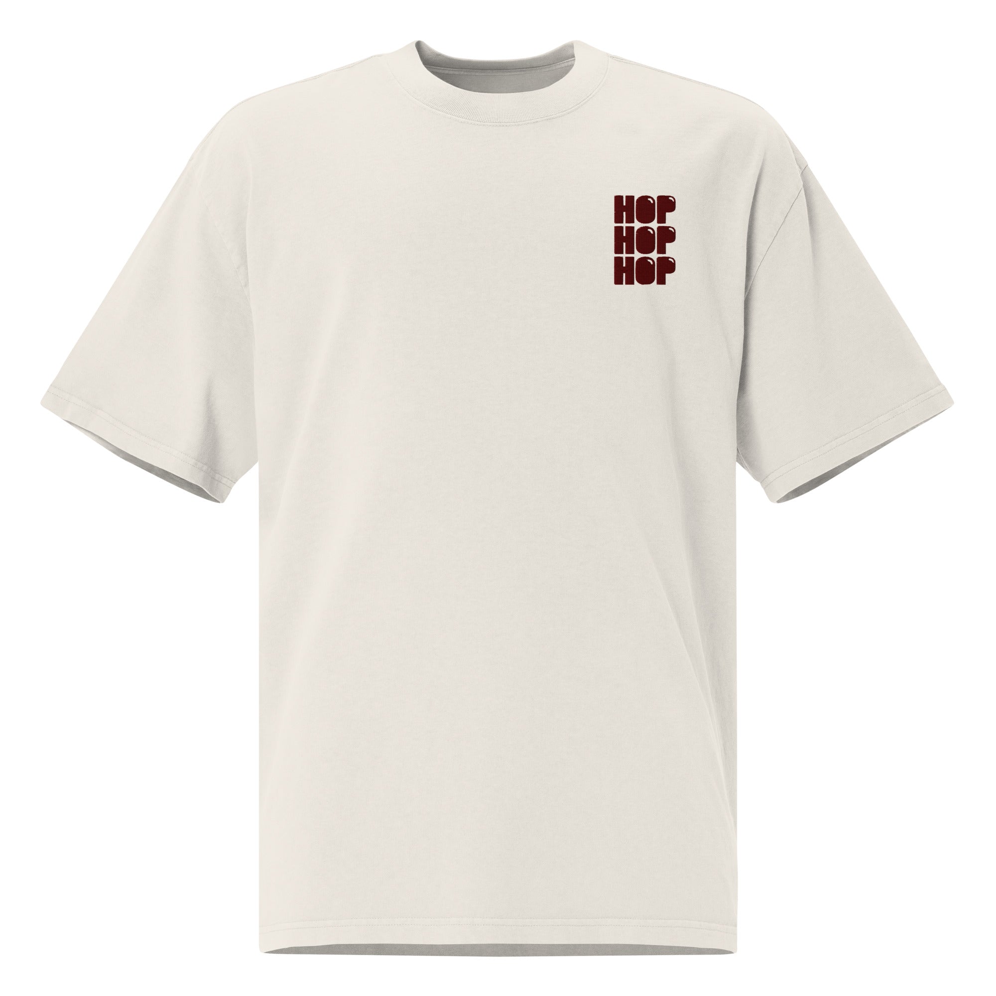 Hop Hop Hop - T-shirt oversize délavé - Brodé