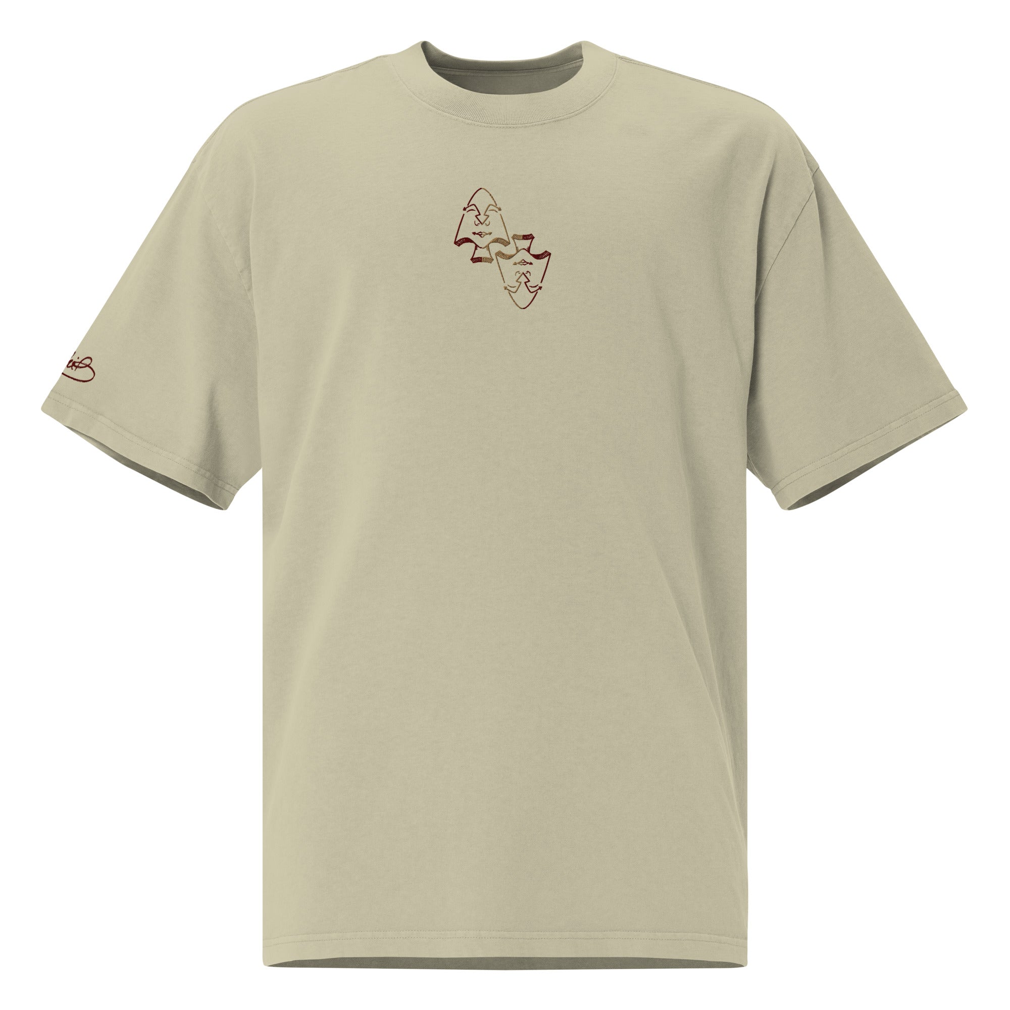 Coeur de Pik - OuhiB - T-shirt oversize délavé - Brodé centre et manche