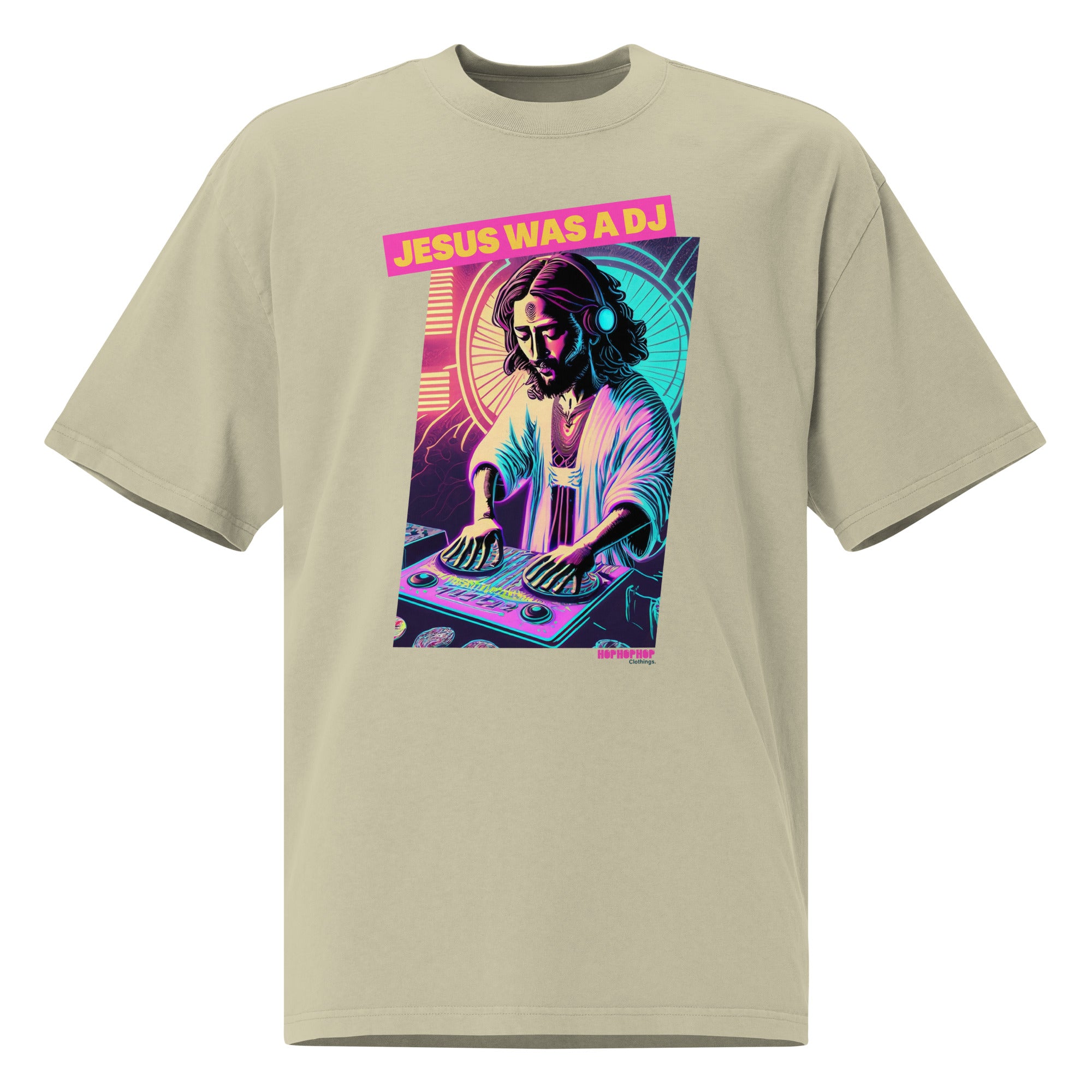 Hop Hop Hop - DVS - Jesus was a DJ - T-shirt oversize délavé