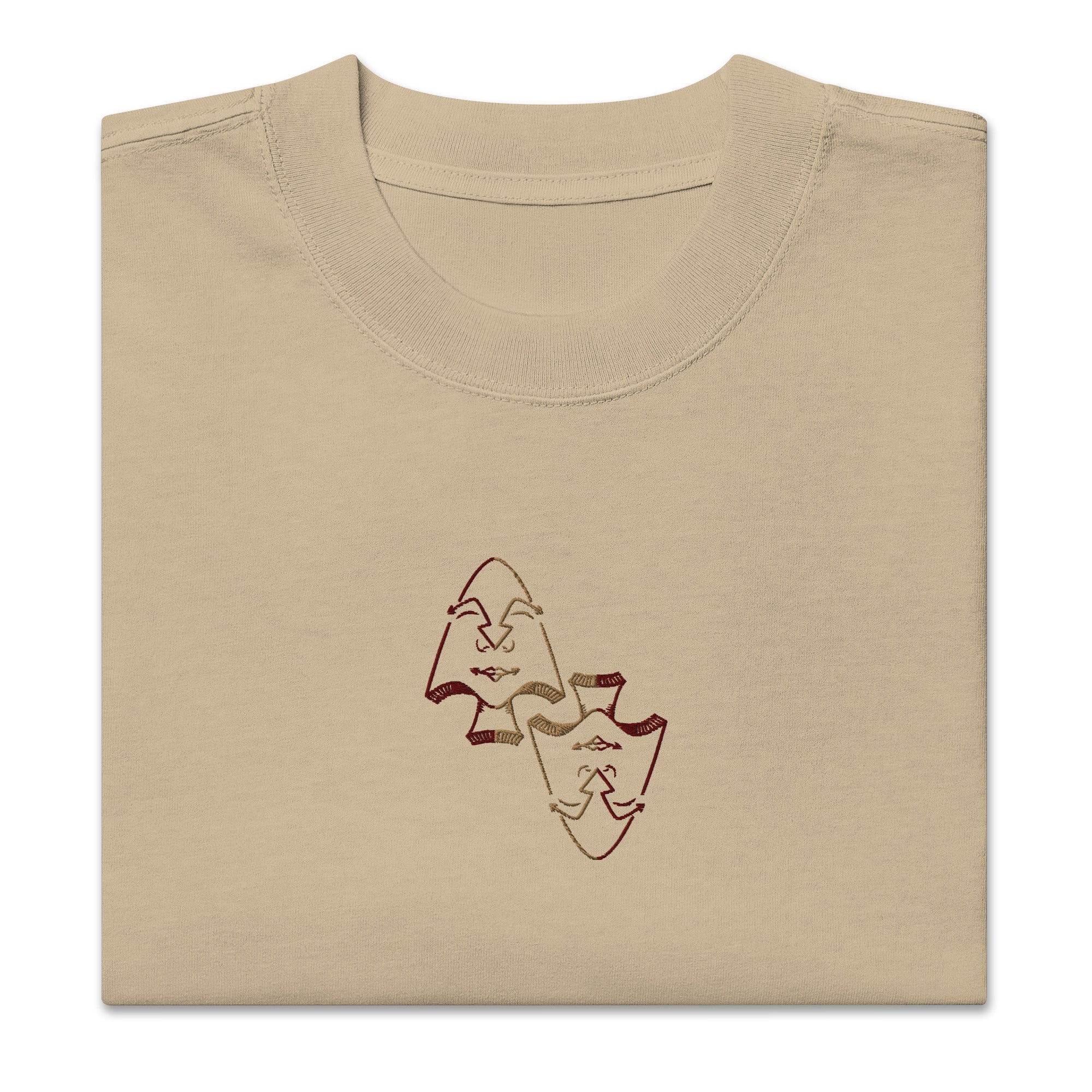 Coeur de Pik - OuhiB - T-shirt oversize délavé - Brodé centre et manche