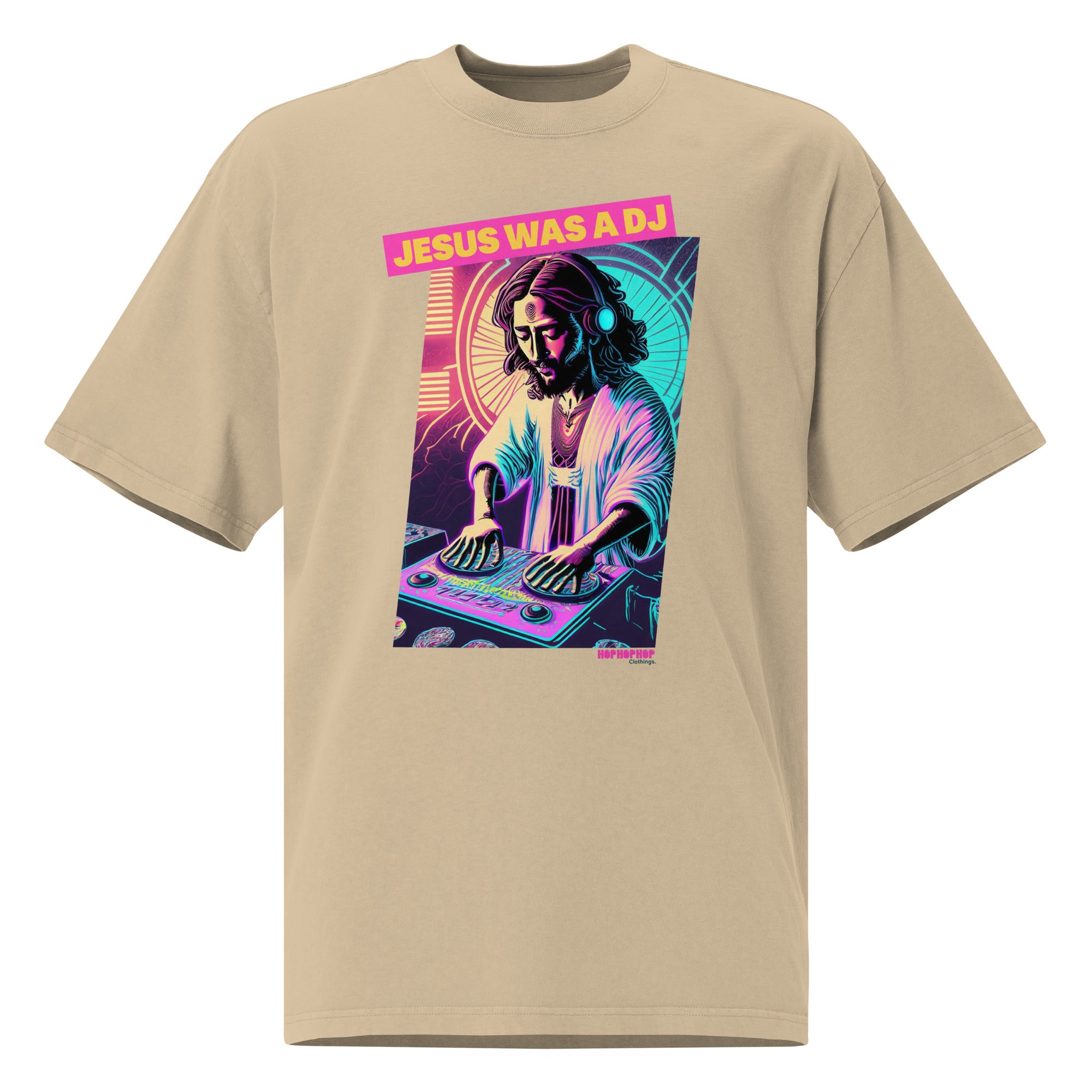 Hop Hop Hop - DVS - Jesus was a DJ - T-shirt oversize délavé