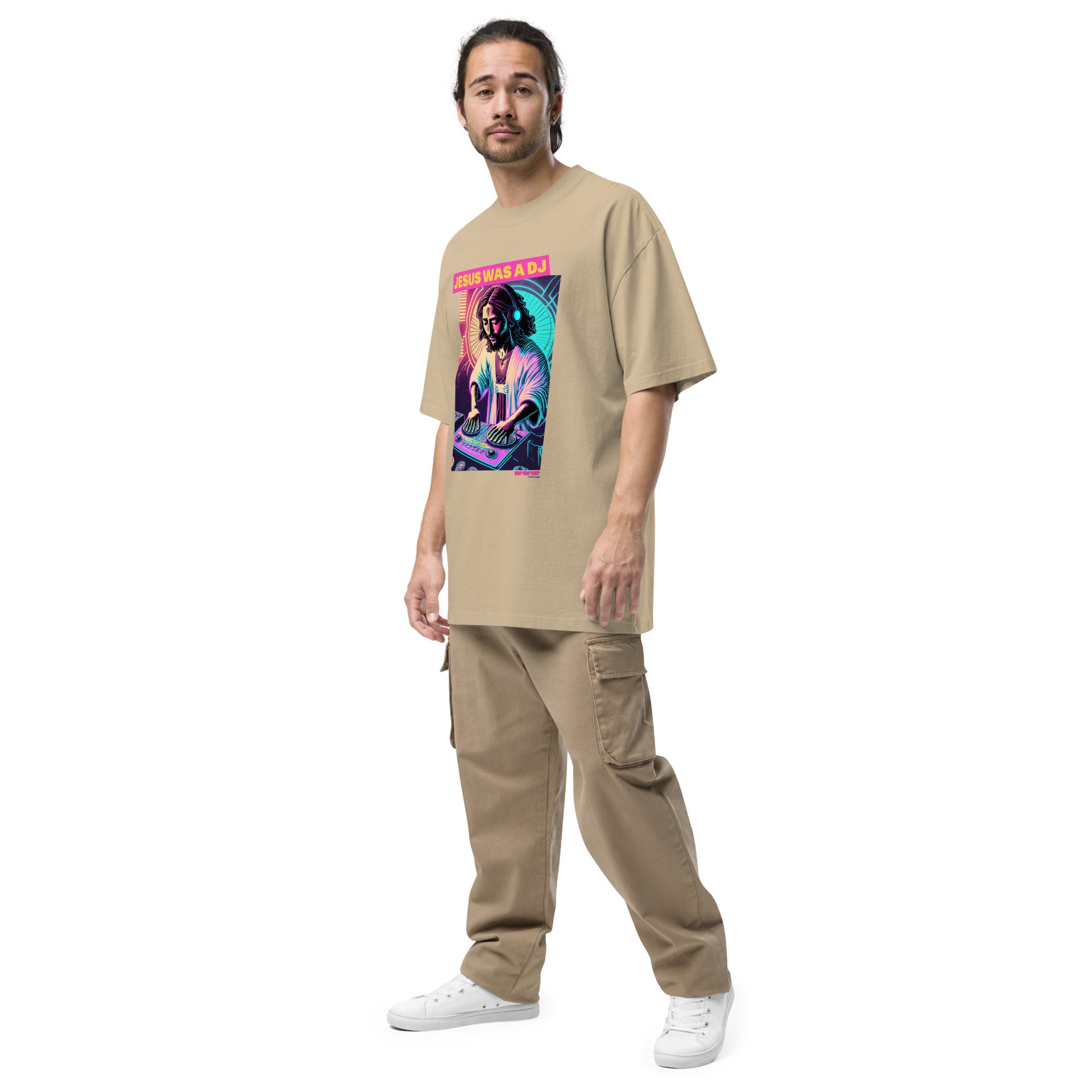 Hop Hop Hop - DVS - Jesus was a DJ - T-shirt oversize délavé