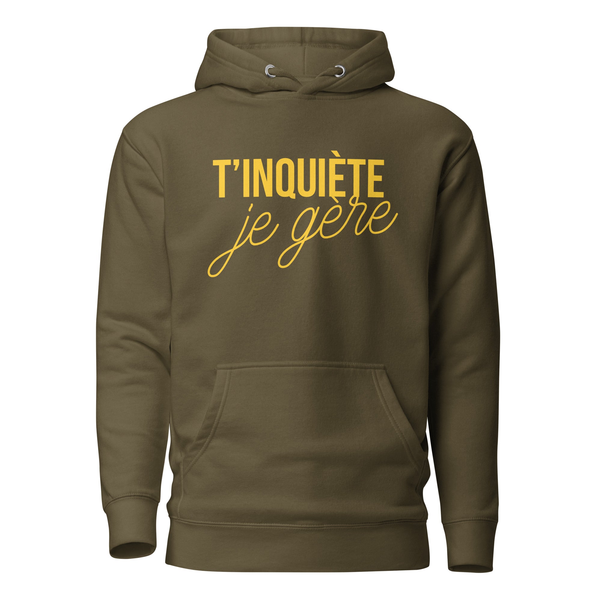 tinquiete-je-gere-sweat-capuche-personnalise-kaki-jaune
