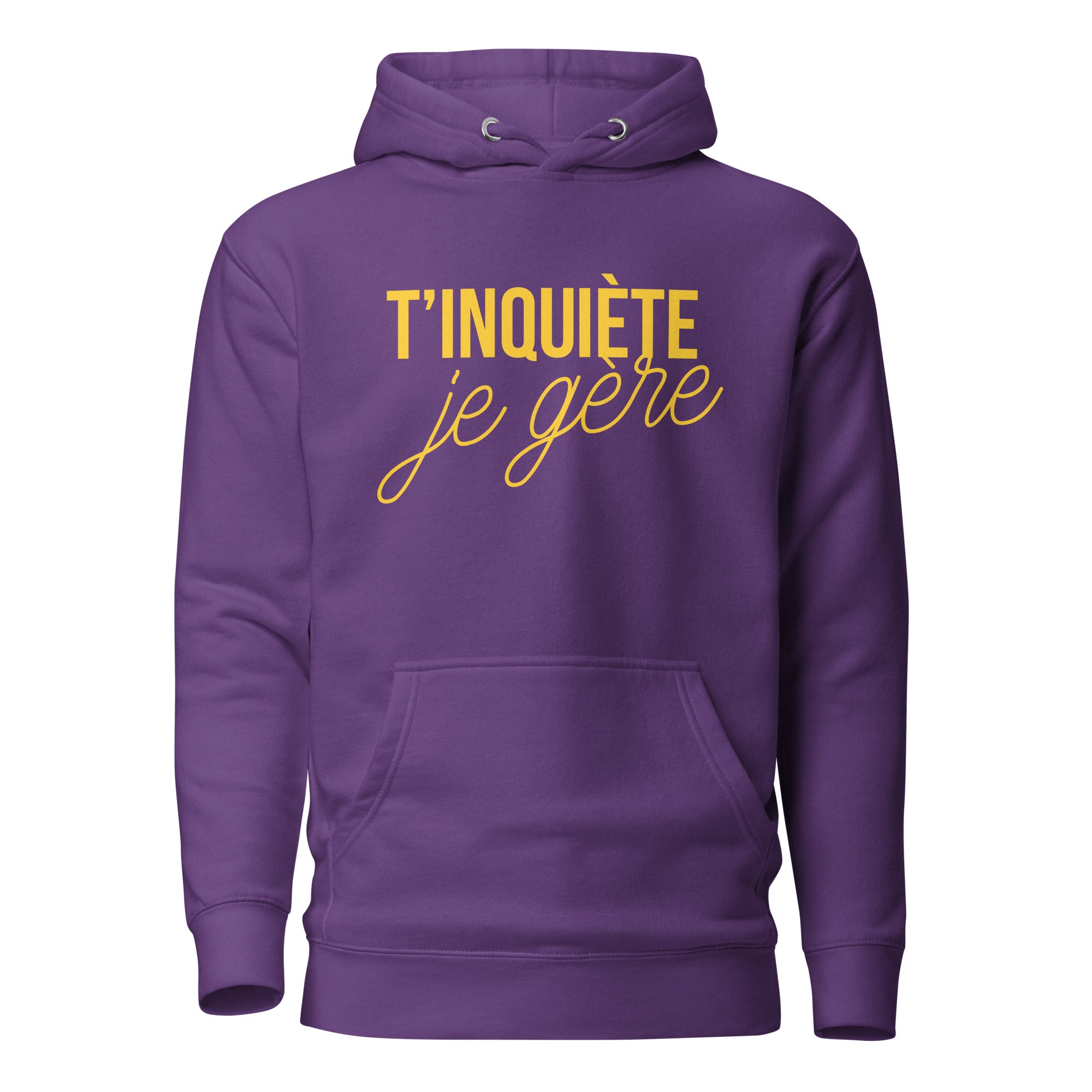 tinquiete-je-gere-sweat-capuche-personnalise-violet-jaune