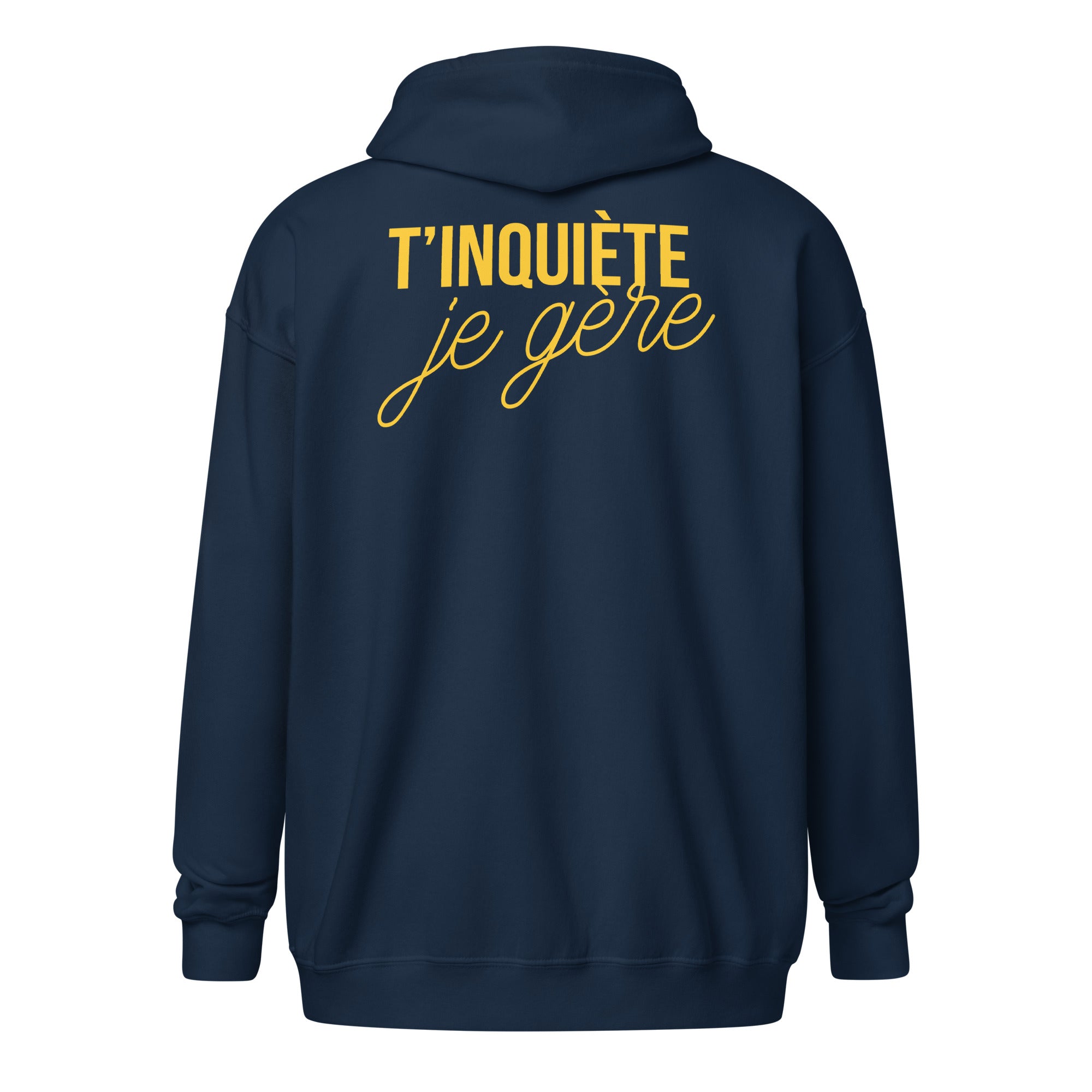 tinquiete-je-gere-sweat-capuche-zippe-navy-jaune-dos