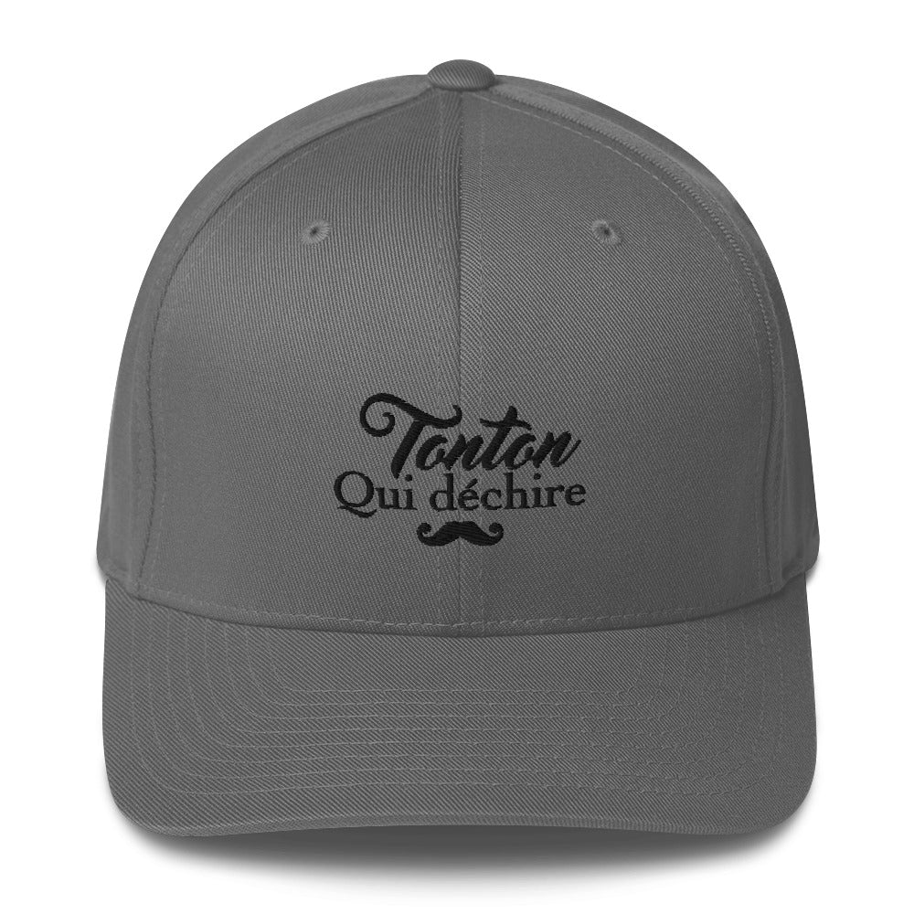 tonton-qui-dechire-casquette-flexfit-brode-cadeau-famille-gris