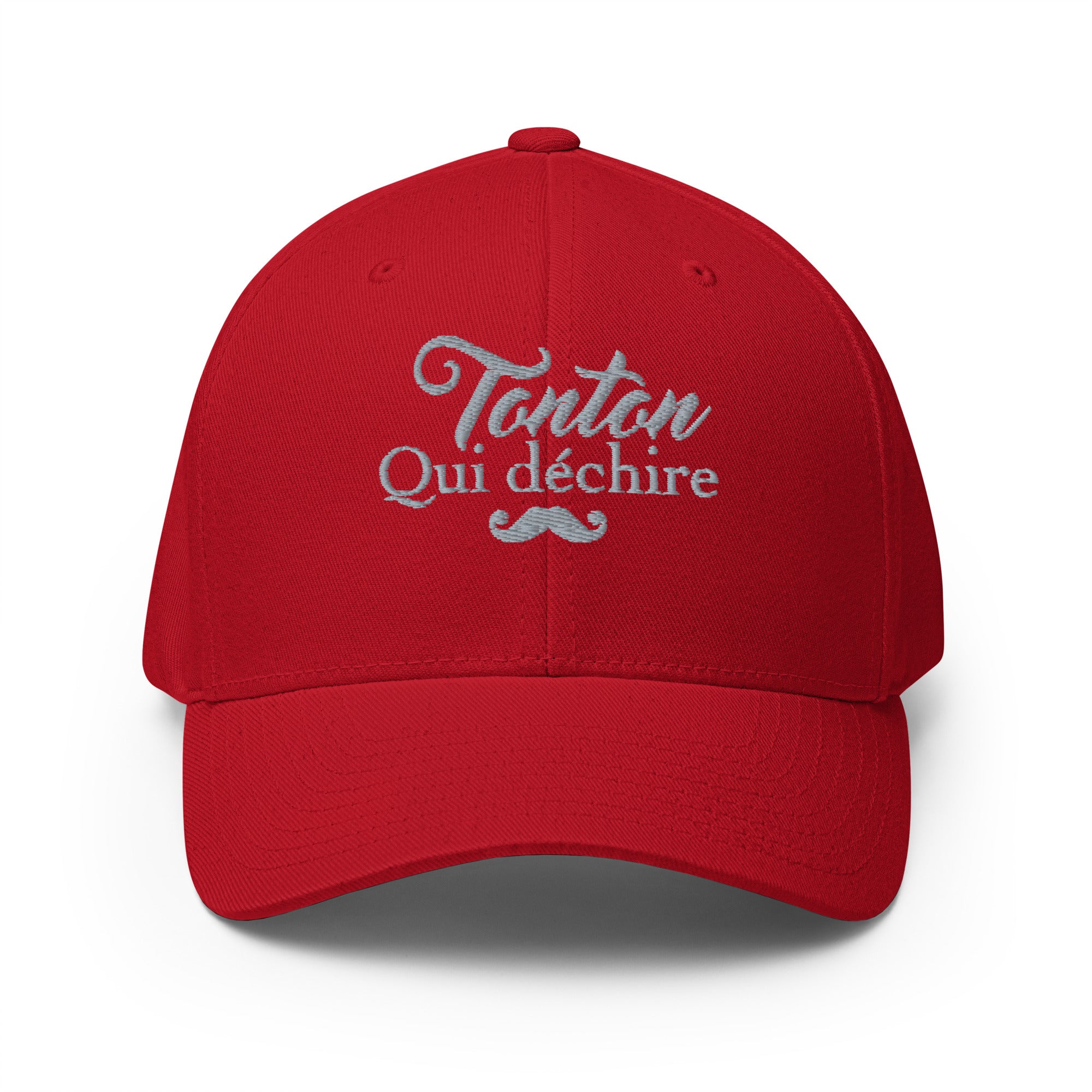 tonton-qui-dechire-casquette-flexfit-brode-cadeau-famille-rouge