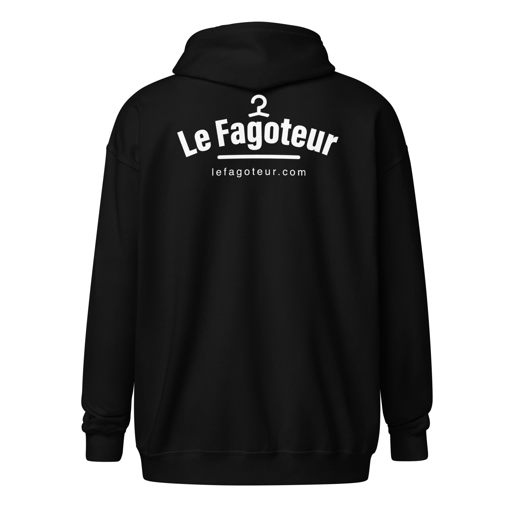 Le Fagoteur - Sweat à capuche épais unisexe zippé - Coeur et dos