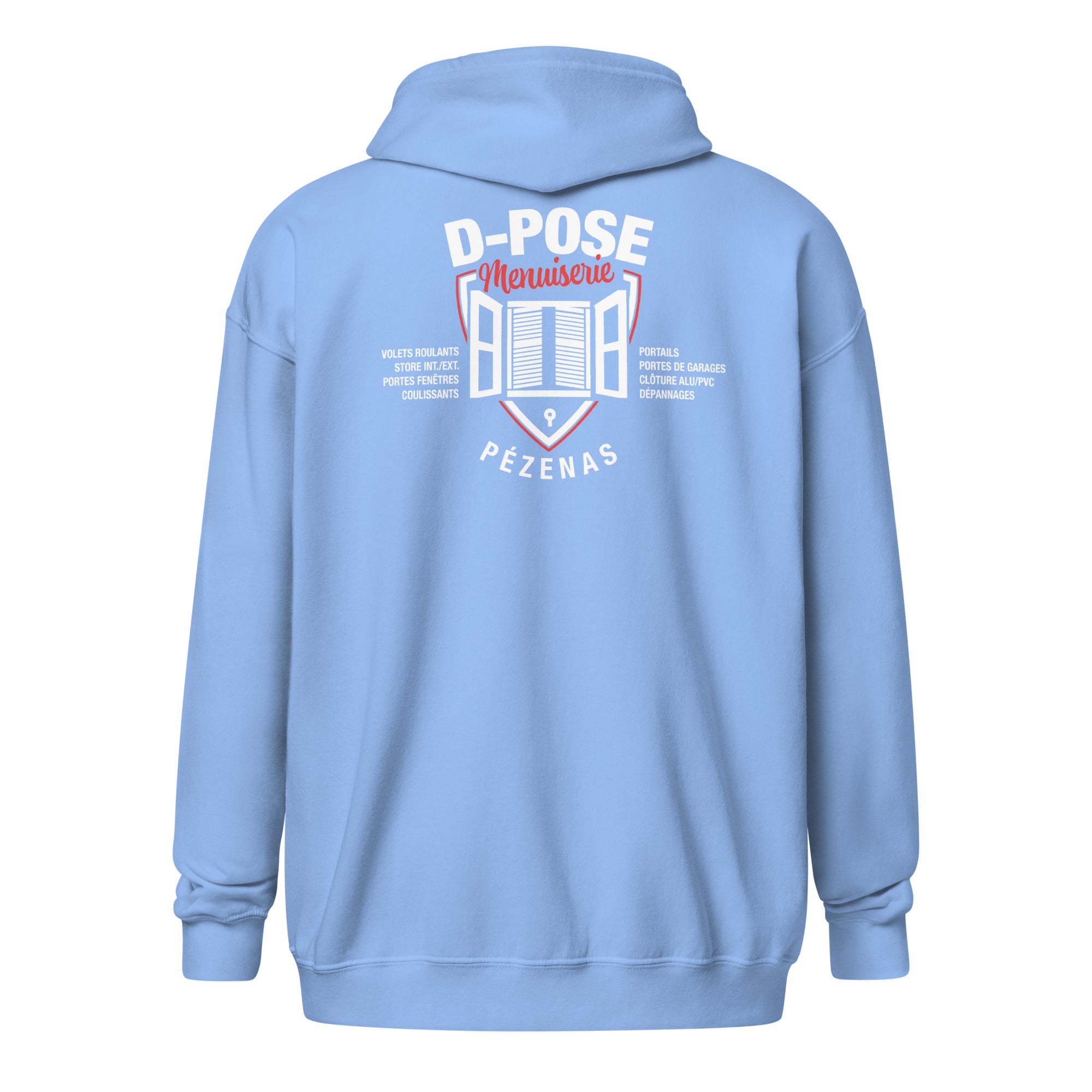 D-Pose - Sweat à capuche épais unisexe à fermeture éclair - Face et dos