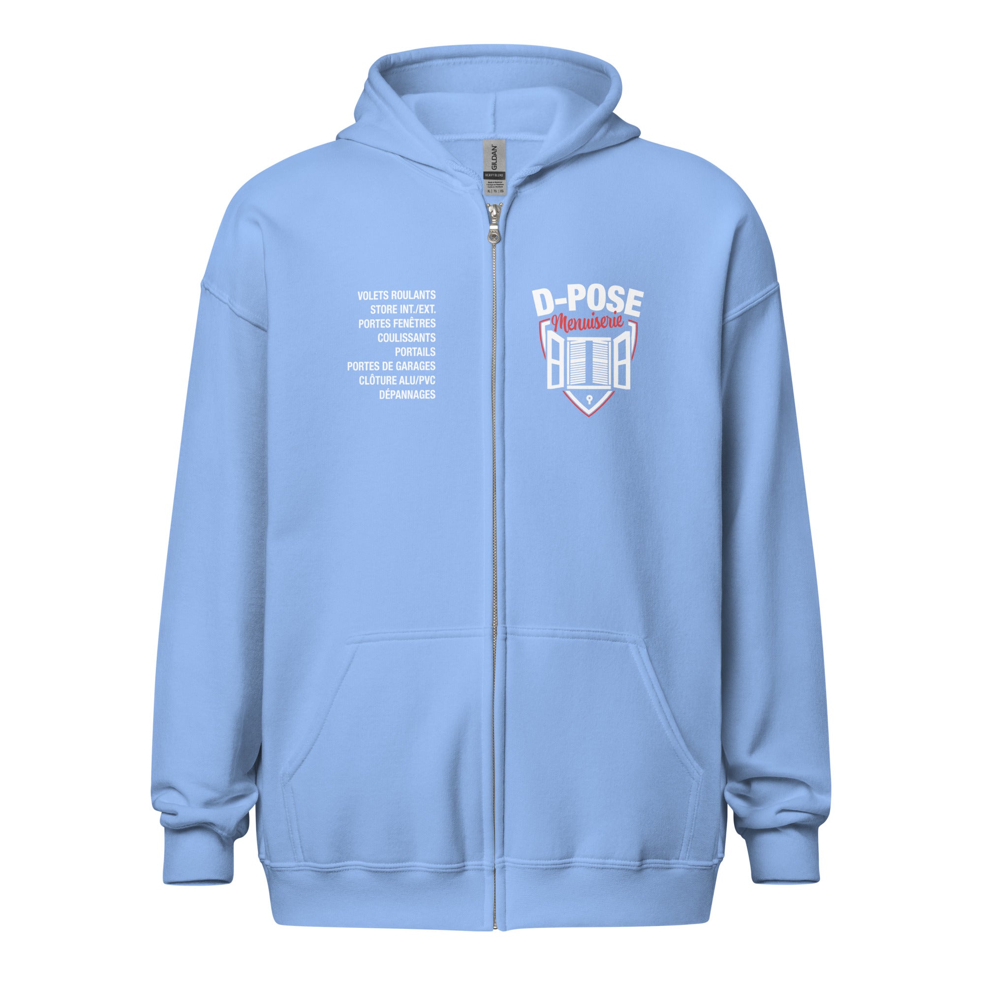 D-Pose - Sweat à capuche épais unisexe à fermeture éclair - Face