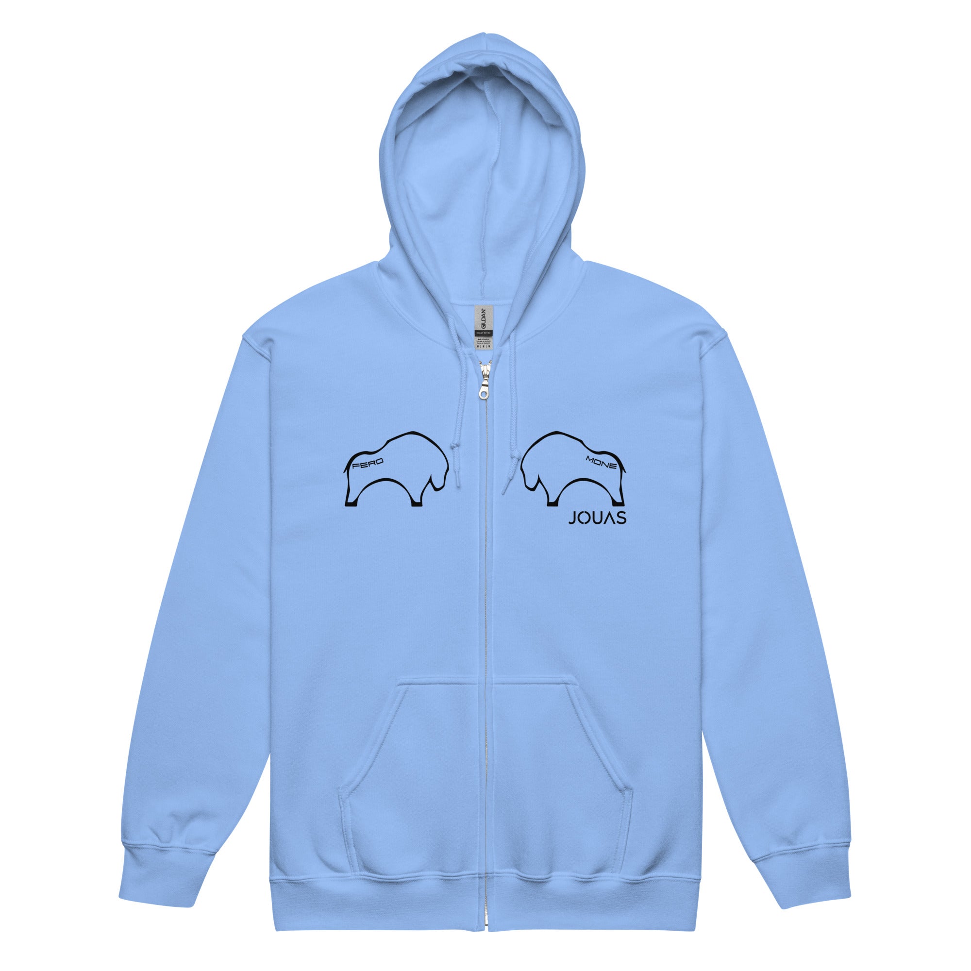 Fero Mone - Sweat à capuche épais unisexe Zippé - 1 marquage