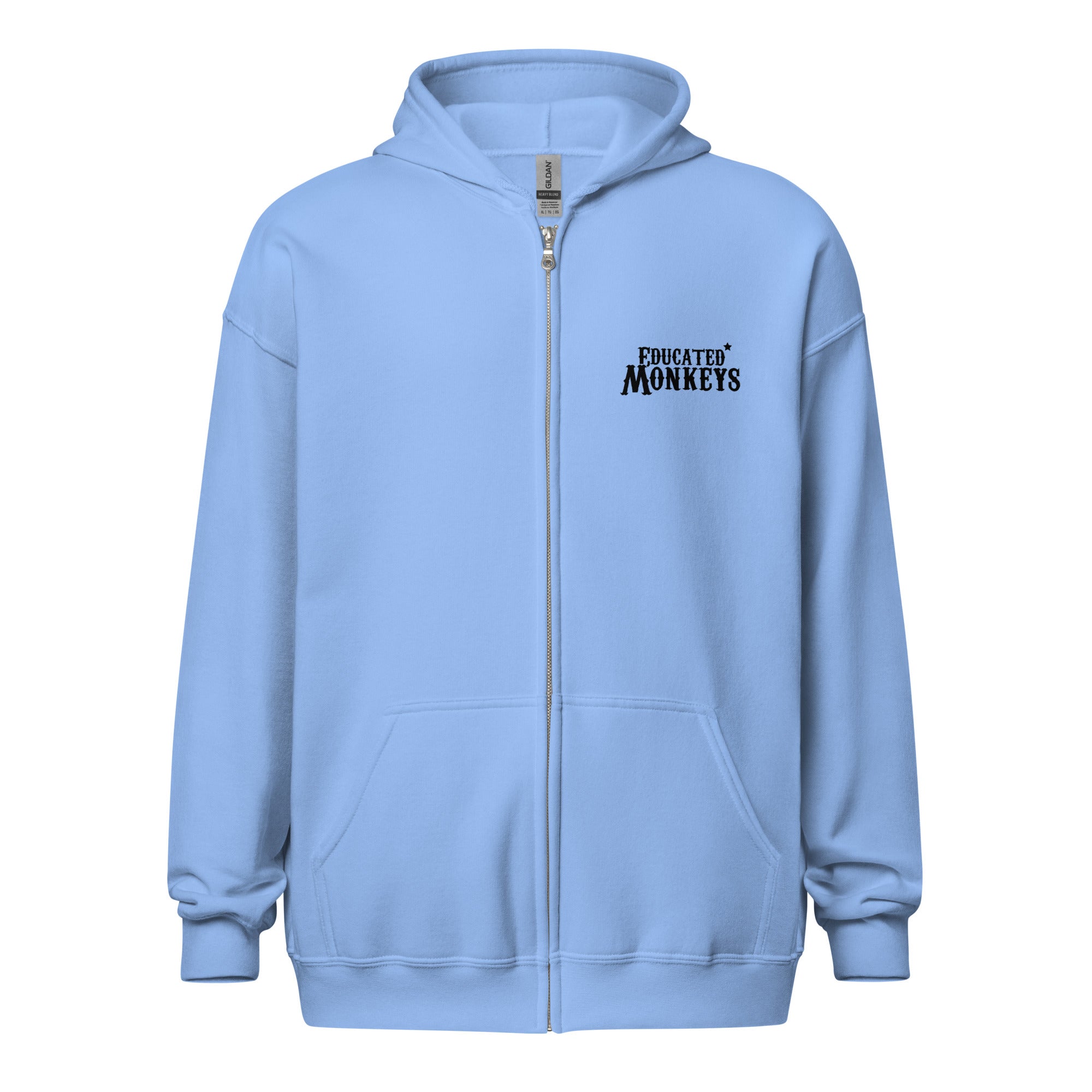 Educated Monkeys - Sweat à capuche épais unisexe à fermeture éclair - Coeur et Dos