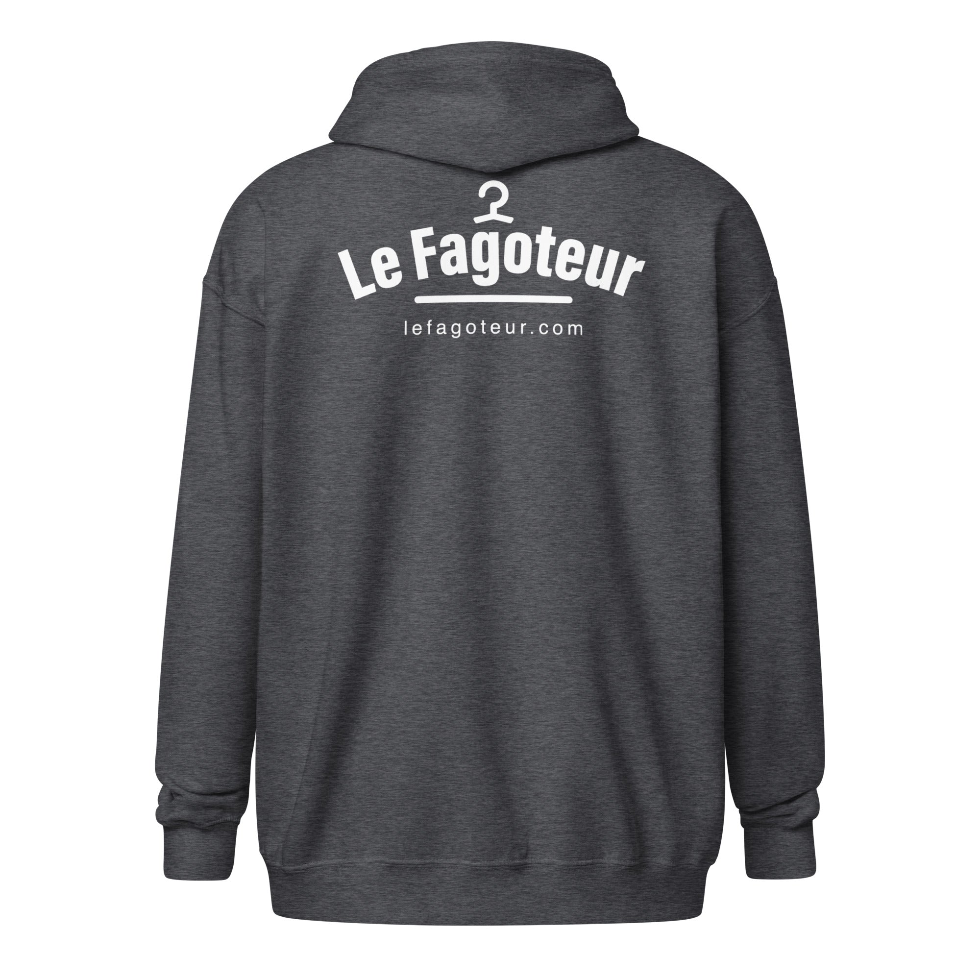 Le Fagoteur - Sweat à capuche épais unisexe zippé - Coeur et dos
