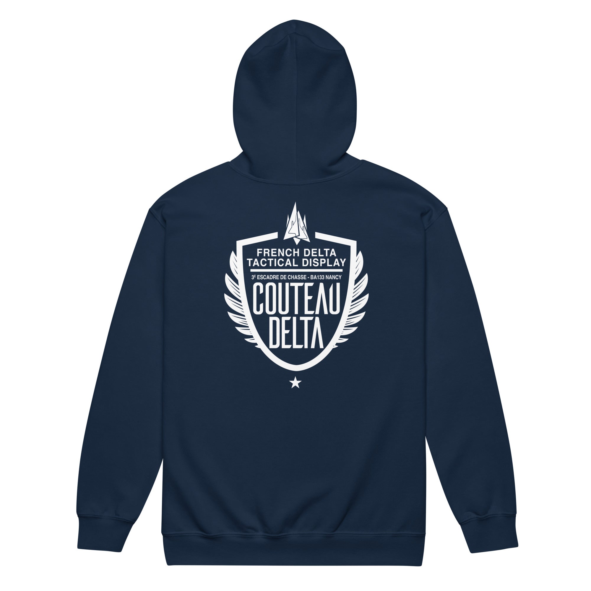 Couteau Delta Ailes - Sweat à capuche épais unisexe zippé - Coeur, Anti-Coeur & Dos
