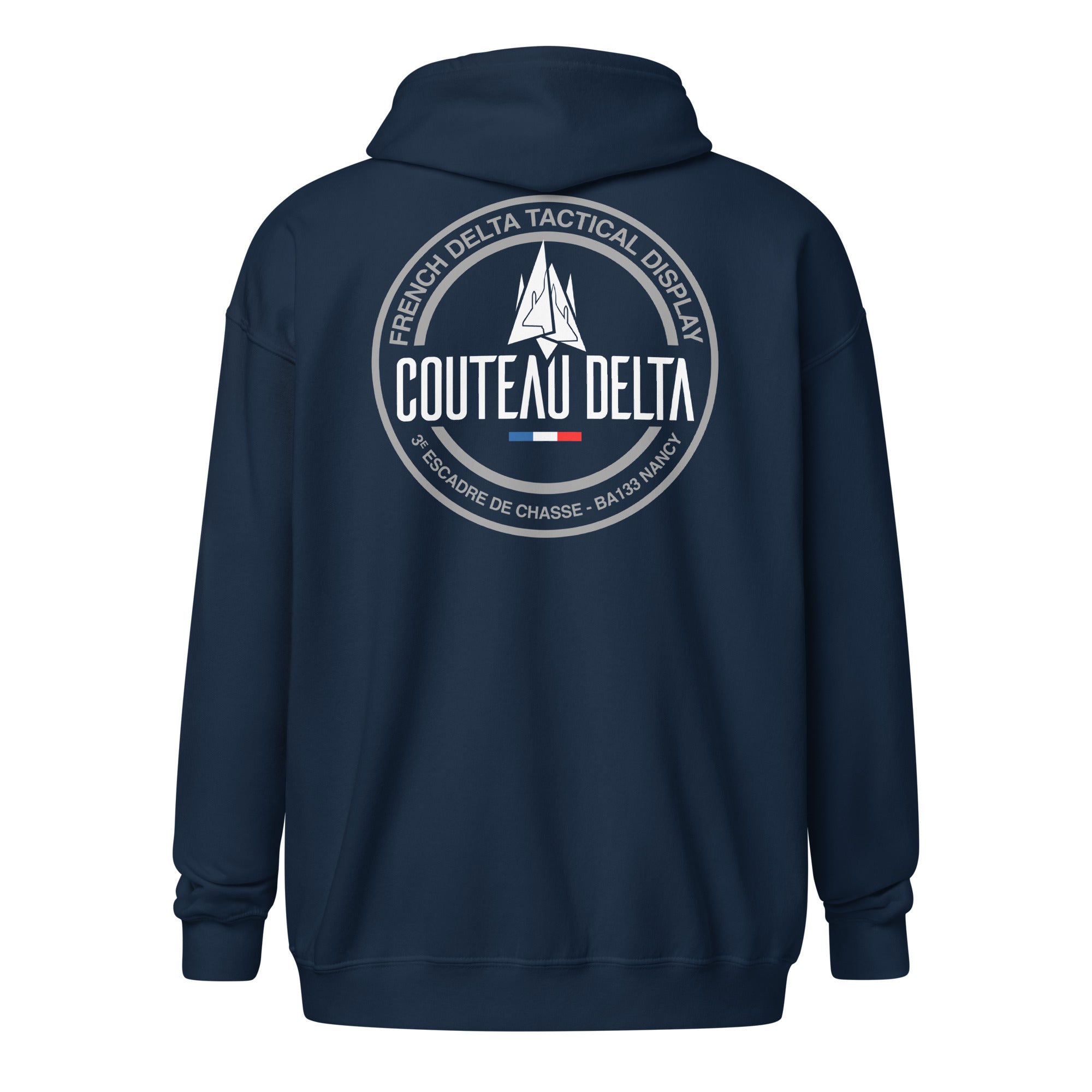 Couteau Delta - Sweat à capuche épais unisexe zippé - Coeur et dos