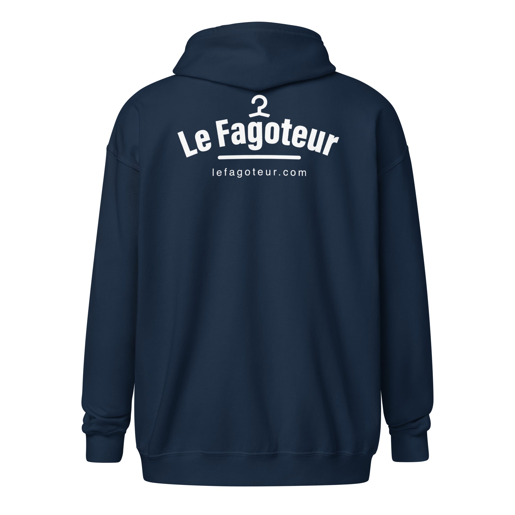 Le Fagoteur - Sweat à capuche épais unisexe zippé - Coeur et dos