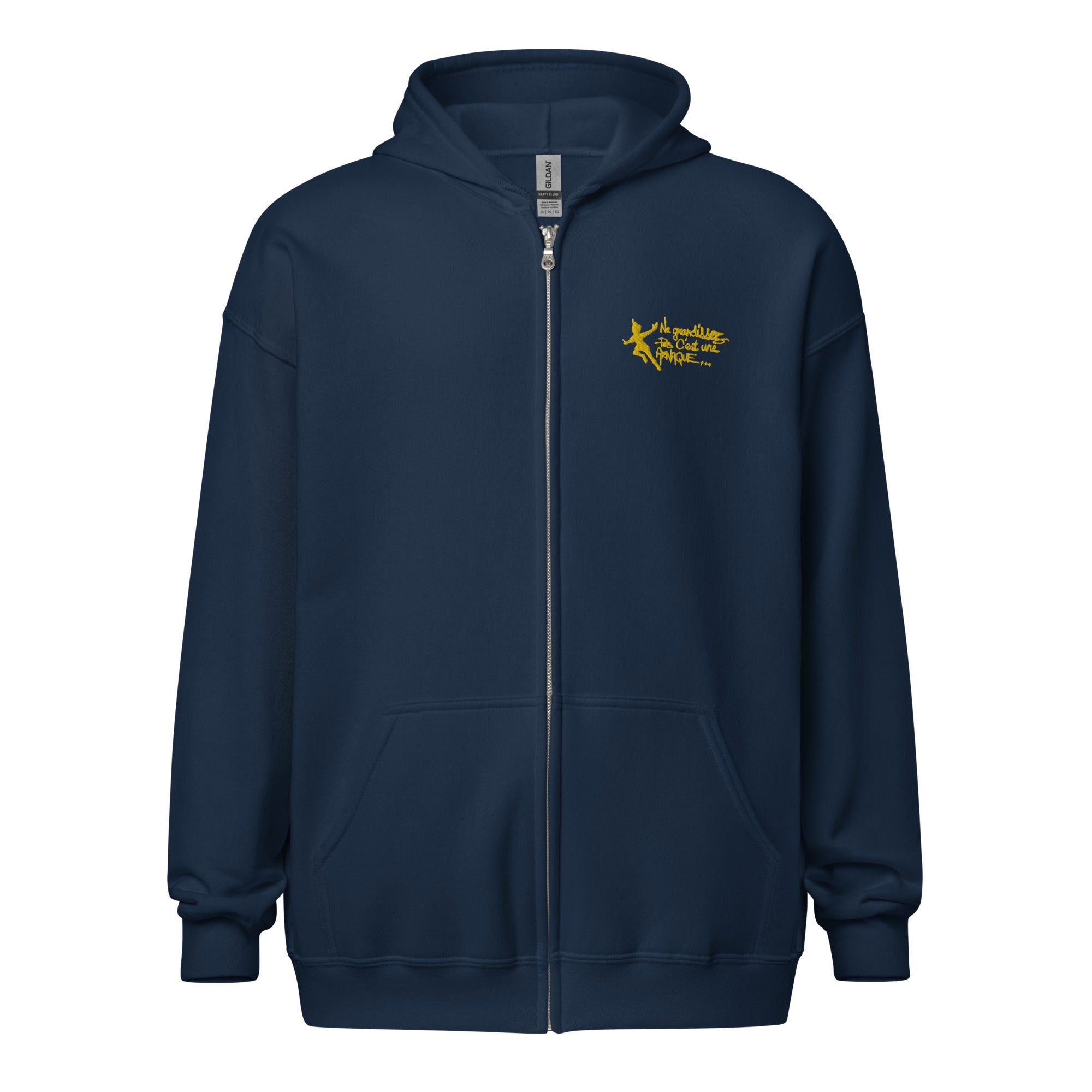 Ne grandissez pas - Sweat à capuche épais unisexe zippé - Brodé