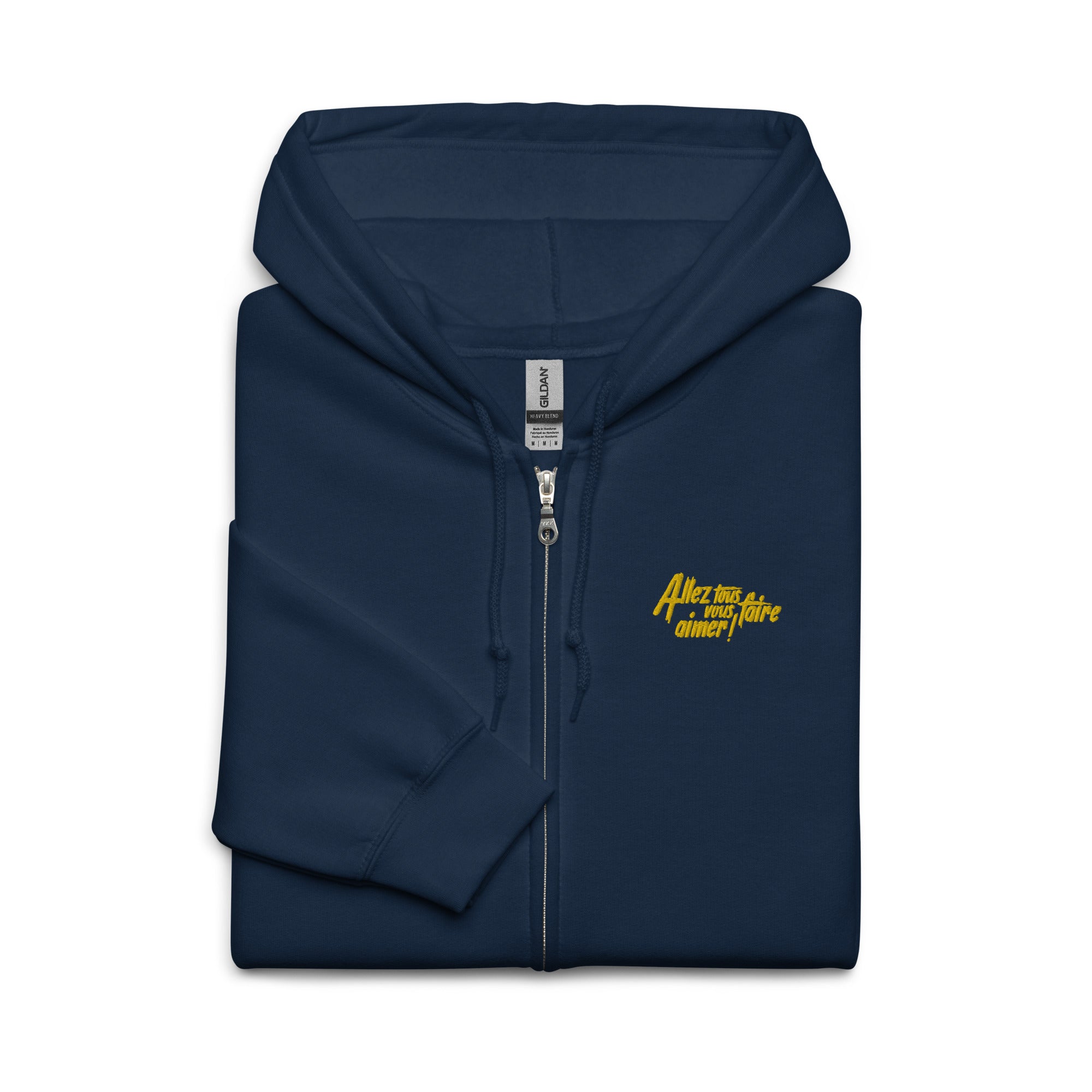 Allez tous vous faire aimer - Sweat à capuche épais unisexe à fermeture éclair - Brodé