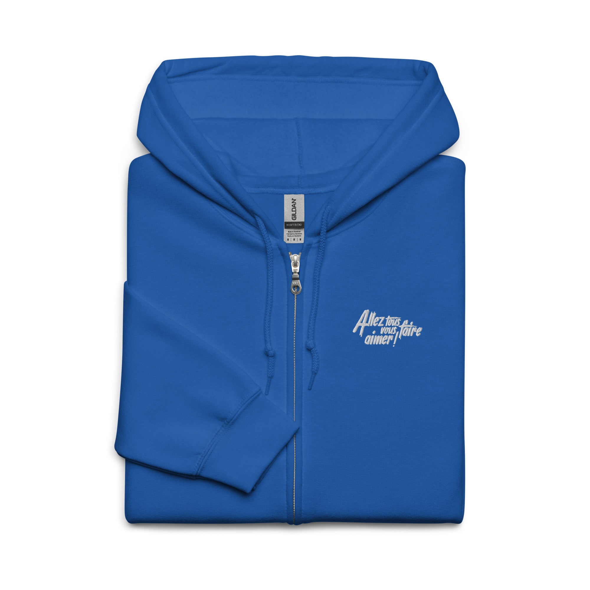 Allez tous vous faire aimer - Sweat à capuche épais unisexe à fermeture éclair - Brodé